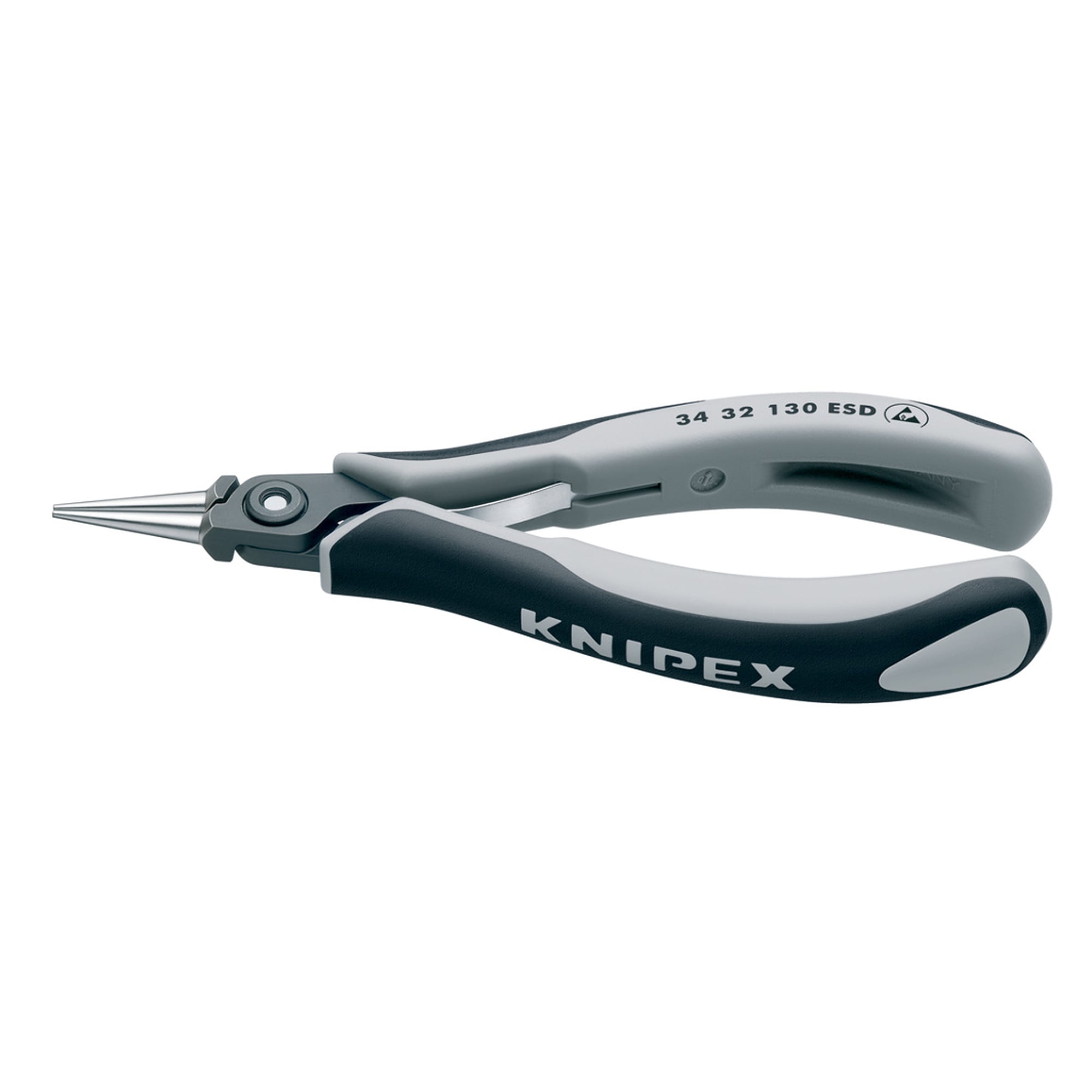 Precision electronics gripping pliers ESD with bolted joint, tip 2.0 x 1.0 mm, 130 mm