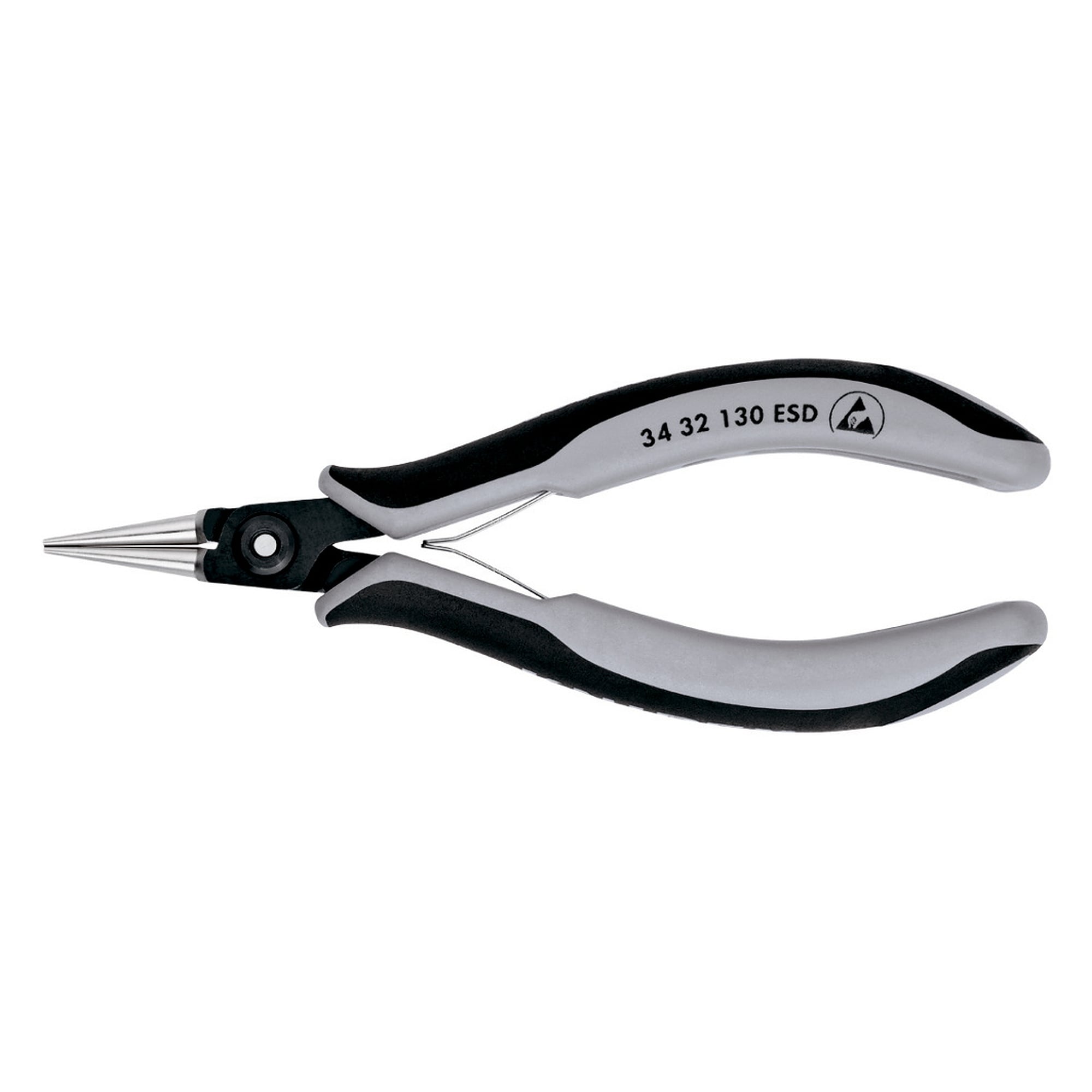 Precision electronics gripping pliers ESD with bolted joint, tip 2.0 x 1.0 mm, 130 mm