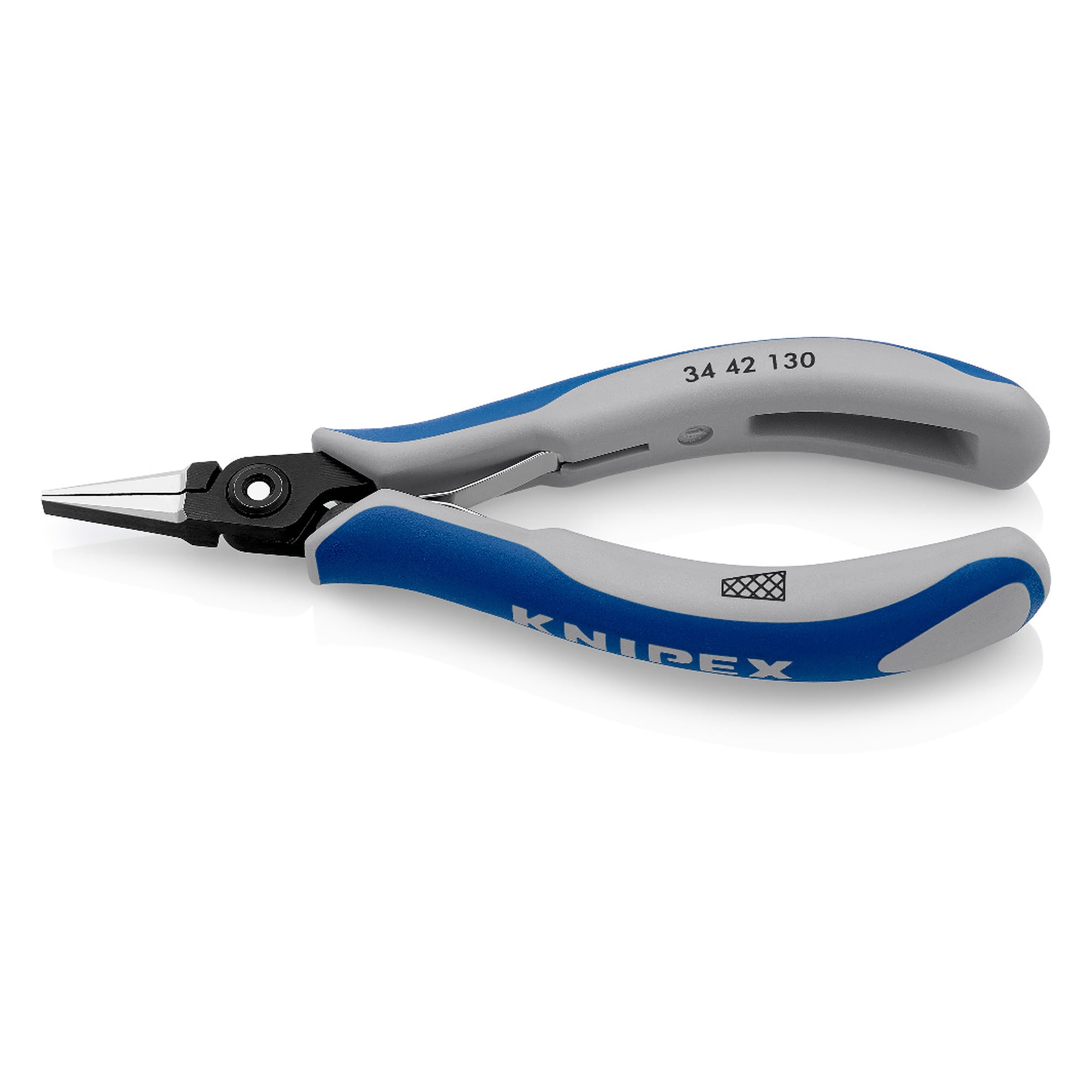 Precision electronics gripping pliers, bolted joint, 1.4 mm tip, 130 mm