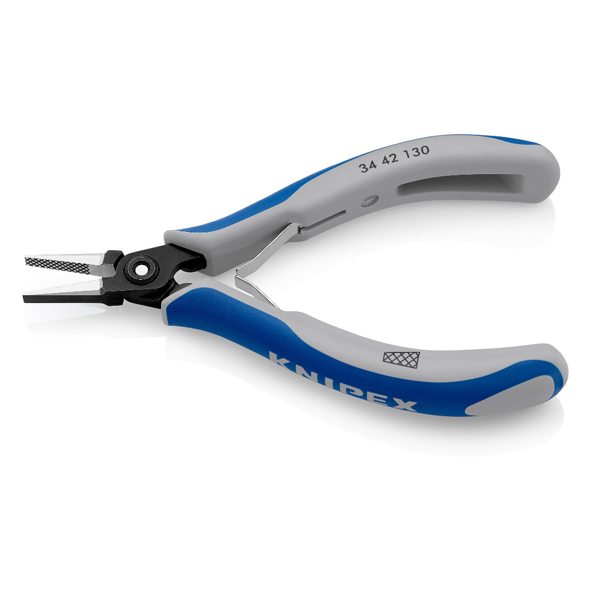 Precision electronics gripping pliers, bolted joint, 1.4 mm tip, 130 mm