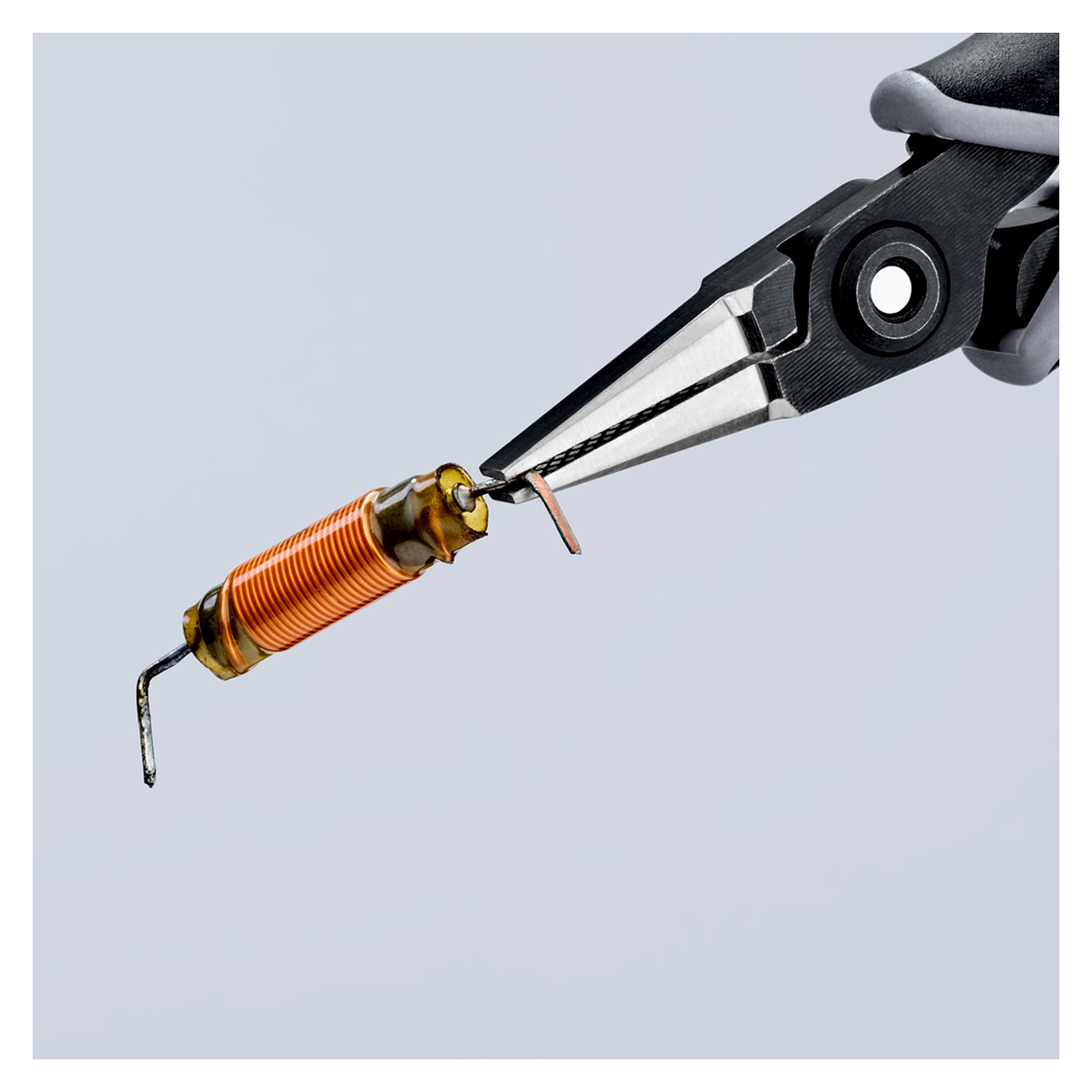 Pince de préhension de précision ESD pour l'électronique, bec de 1,4 mm, 130 mm