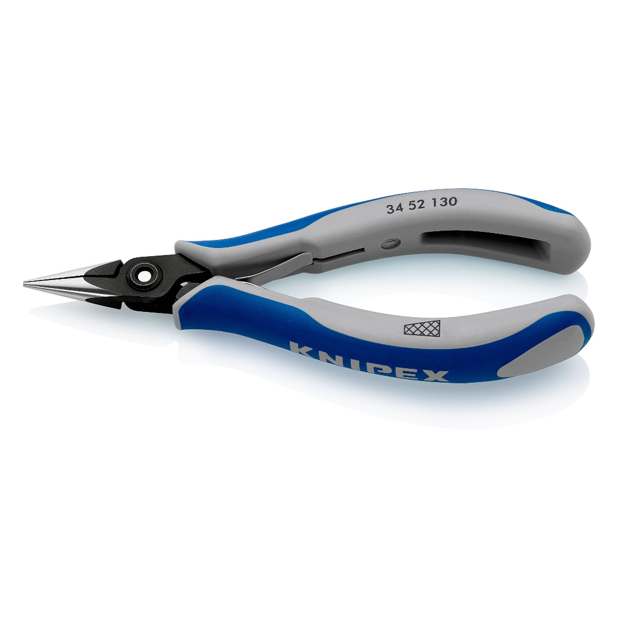 Precision electronics gripping pliers with bolted joint, burnished, 130 mm