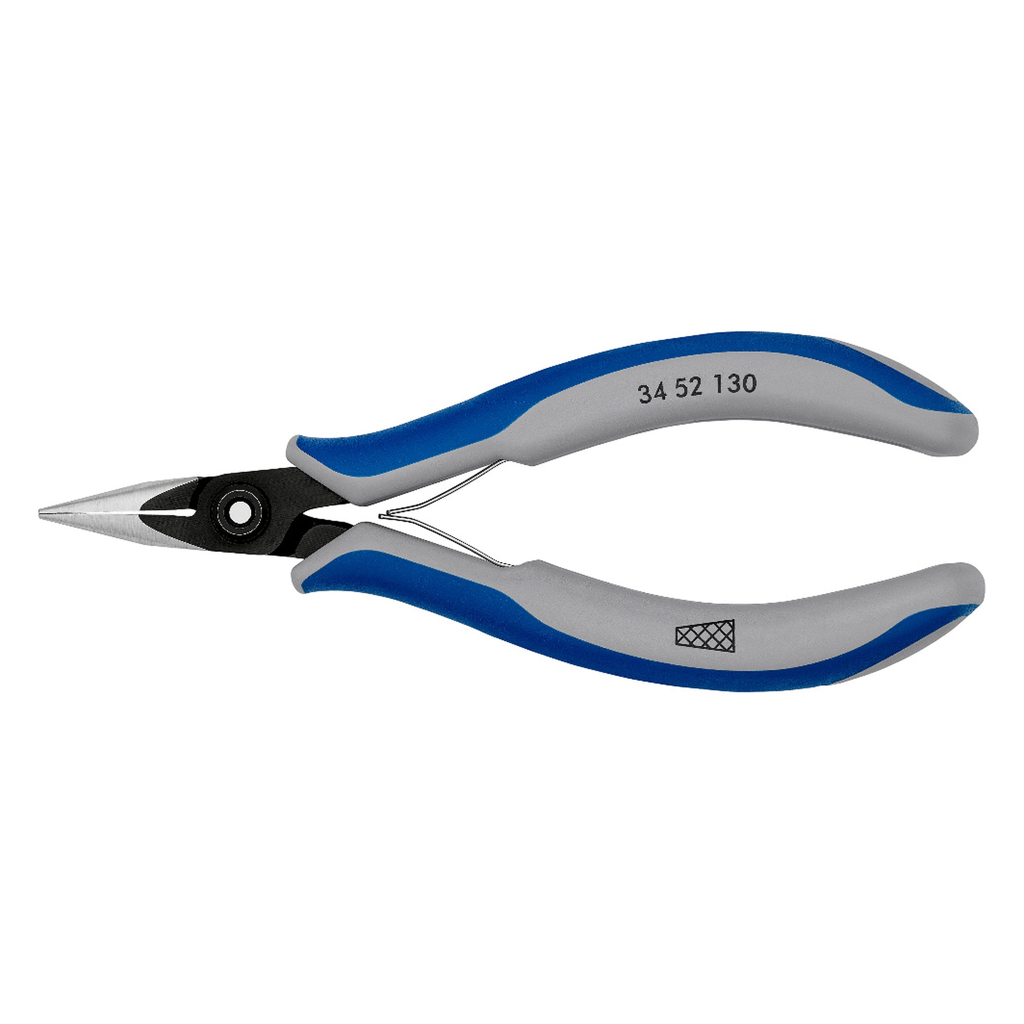 Precision electronics gripping pliers with bolted joint, burnished, 130 mm