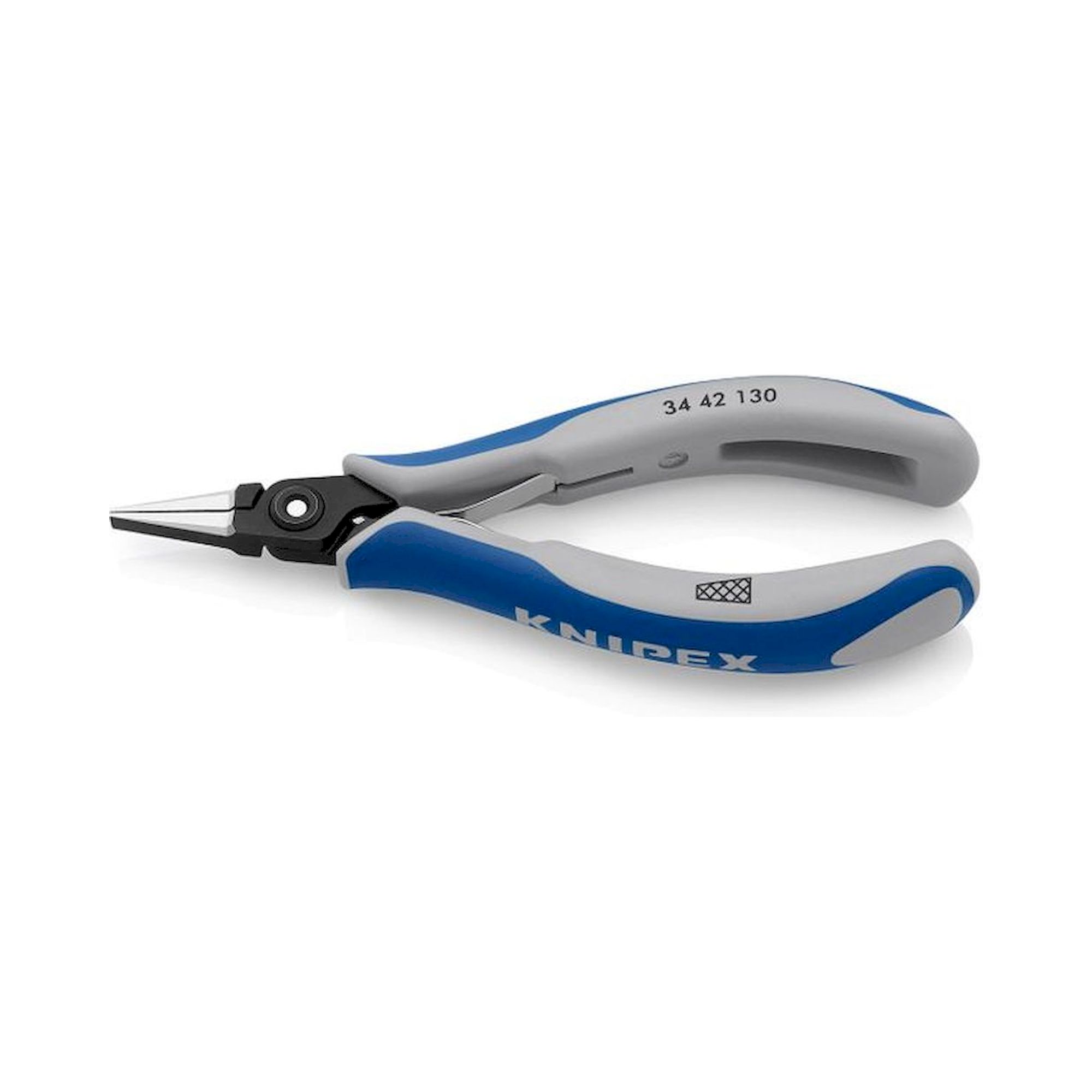 Knipex 34 42 130. Precision electronics gripping pliers, burnished, 130 mm