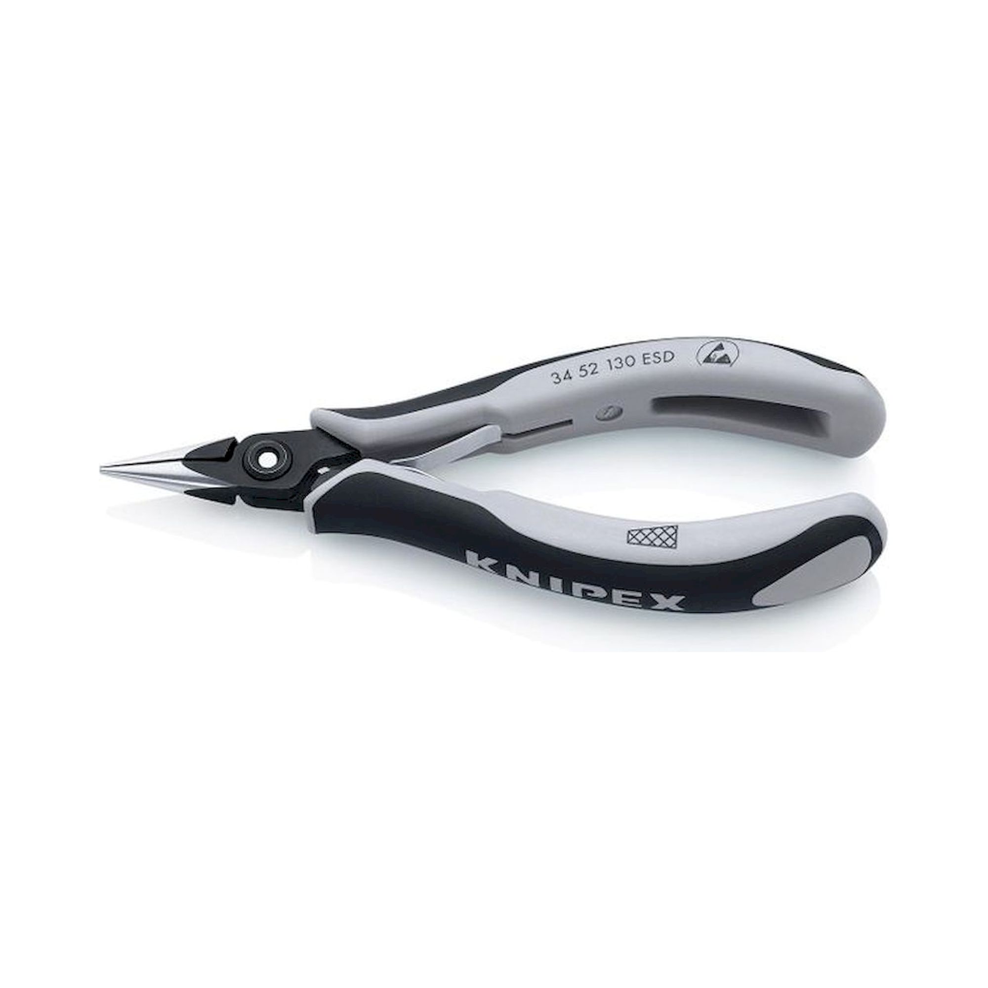 Knipex 34 52 130 ESD. ESD Präzisions-Elektronik-Greifzange, brüniert, 130 mm