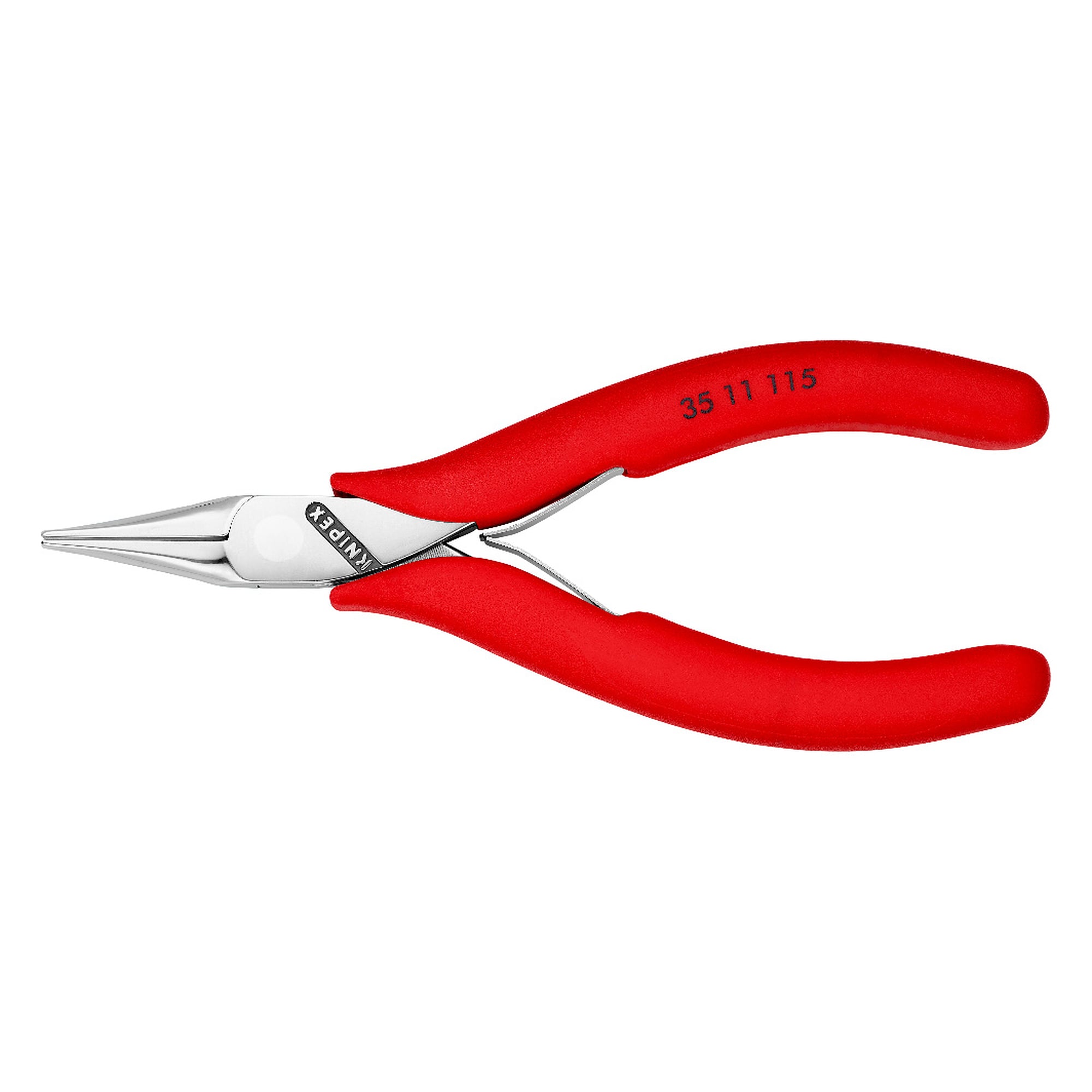 Electronics gripping pliers with flat wide jaws, 115 mm