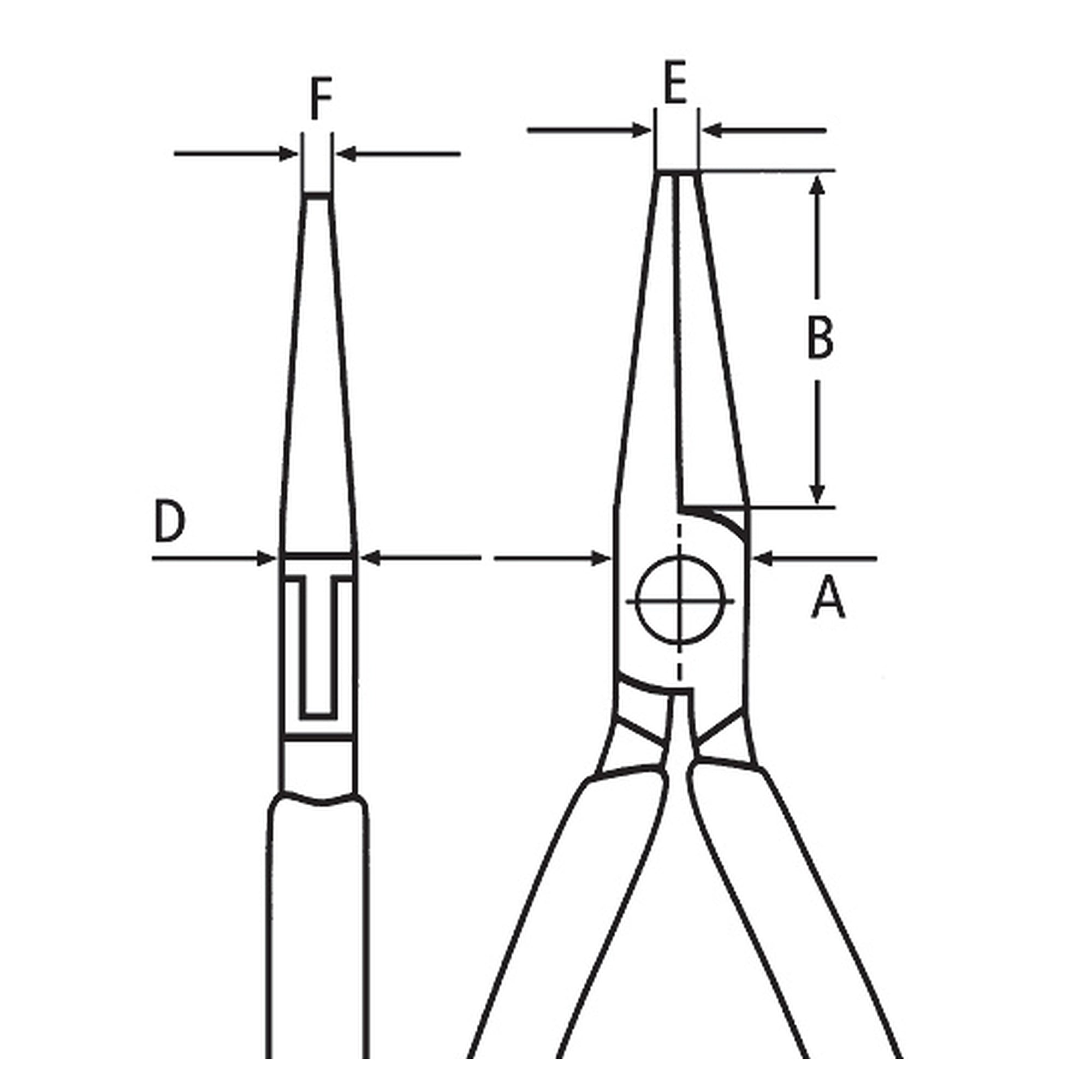 Electronics gripping pliers with box joint, flat wide jaws, 115 mm