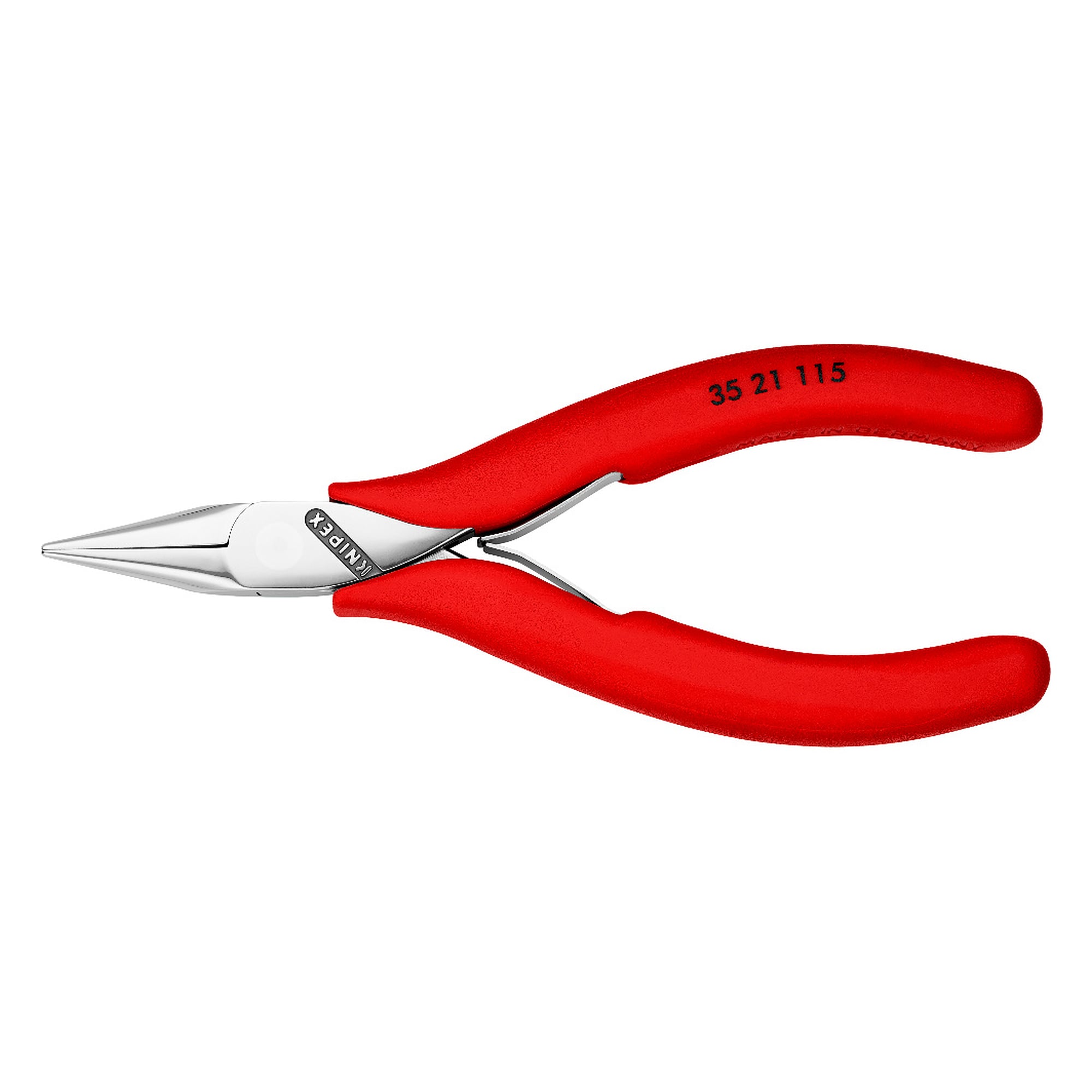 Pince de préhension pour l'électronique, becs plats et larges, pointes de 1,5 mm, 115 mm