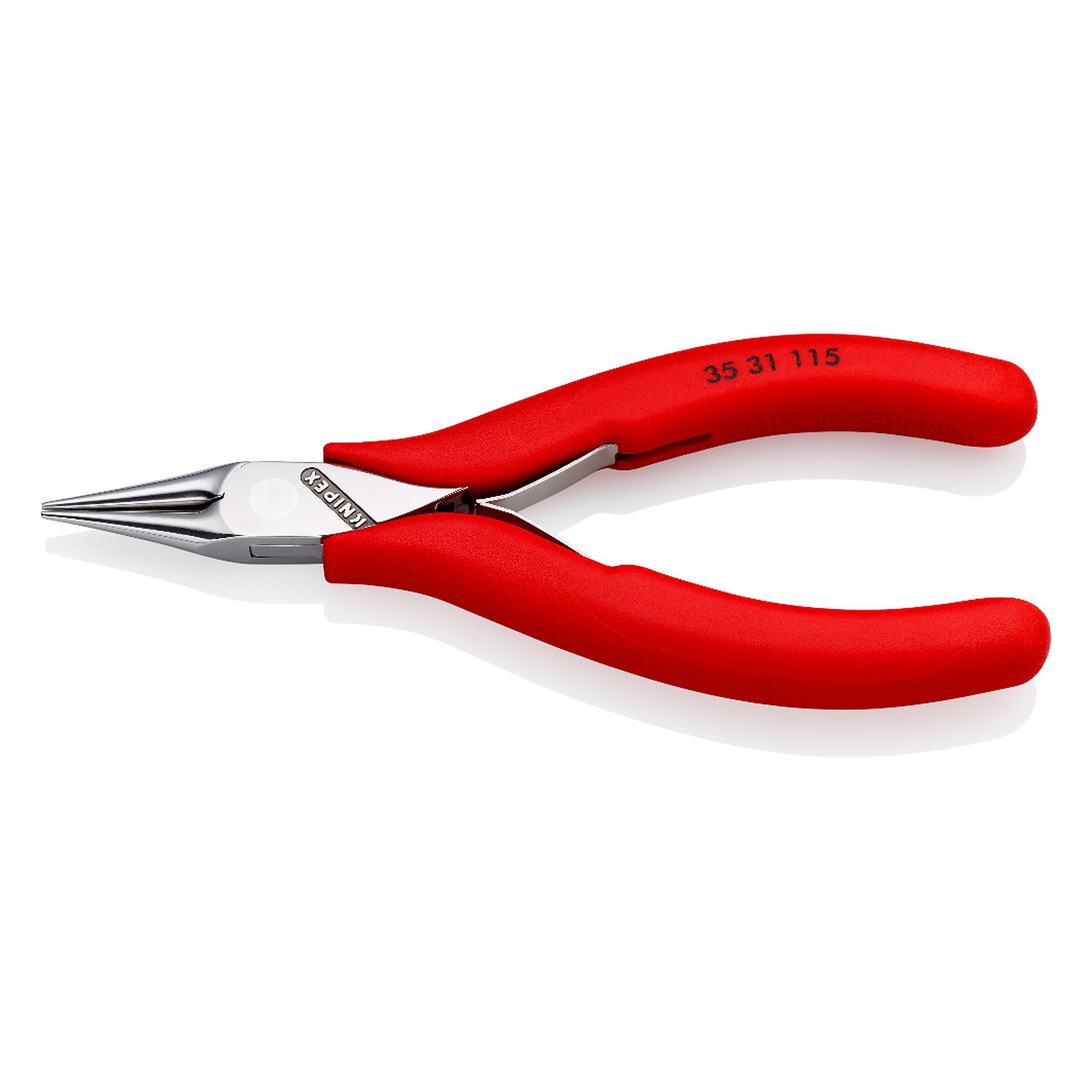 Electronics gripping pliers with round pointed jaws, 115 mm