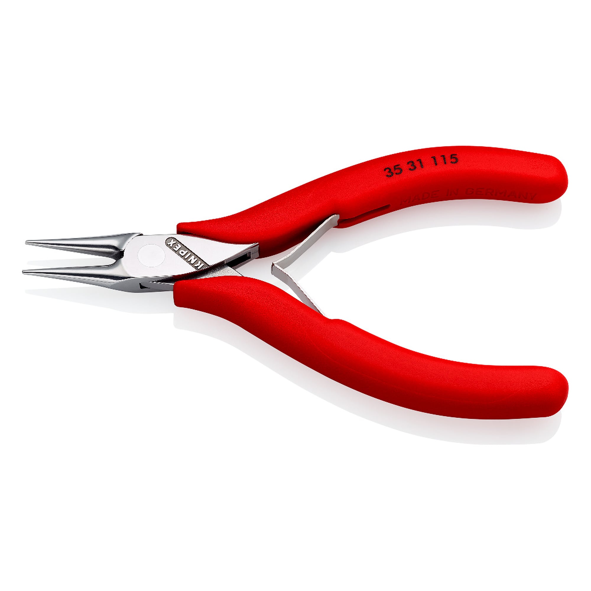 Electronics gripping pliers with round pointed jaws, 115 mm