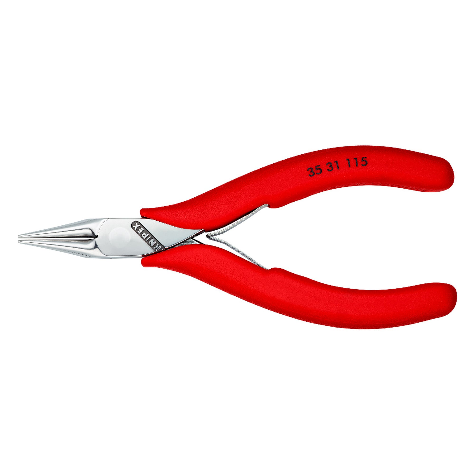 Electronics gripping pliers with round pointed jaws, 115 mm