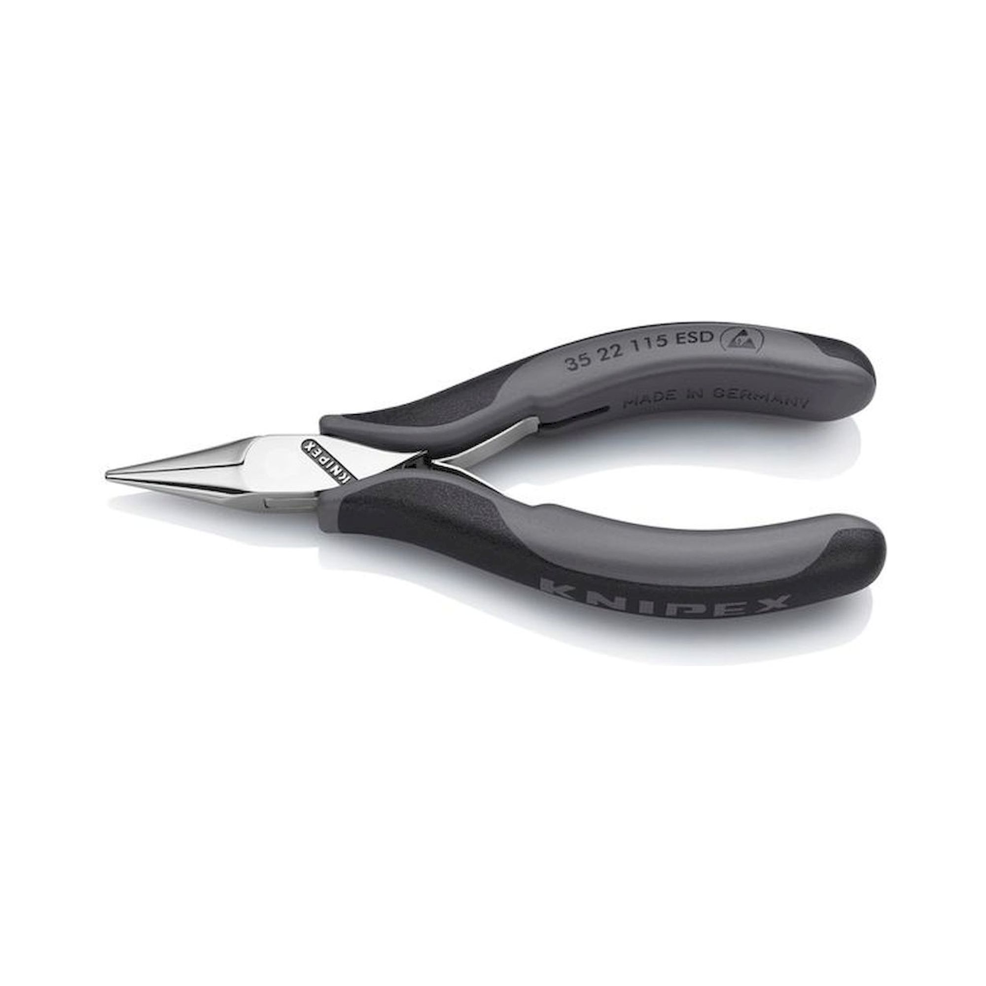 Knipex 35 22 115 ESD. ESD Elektronik-Greifzange, flachrund, 115 mm