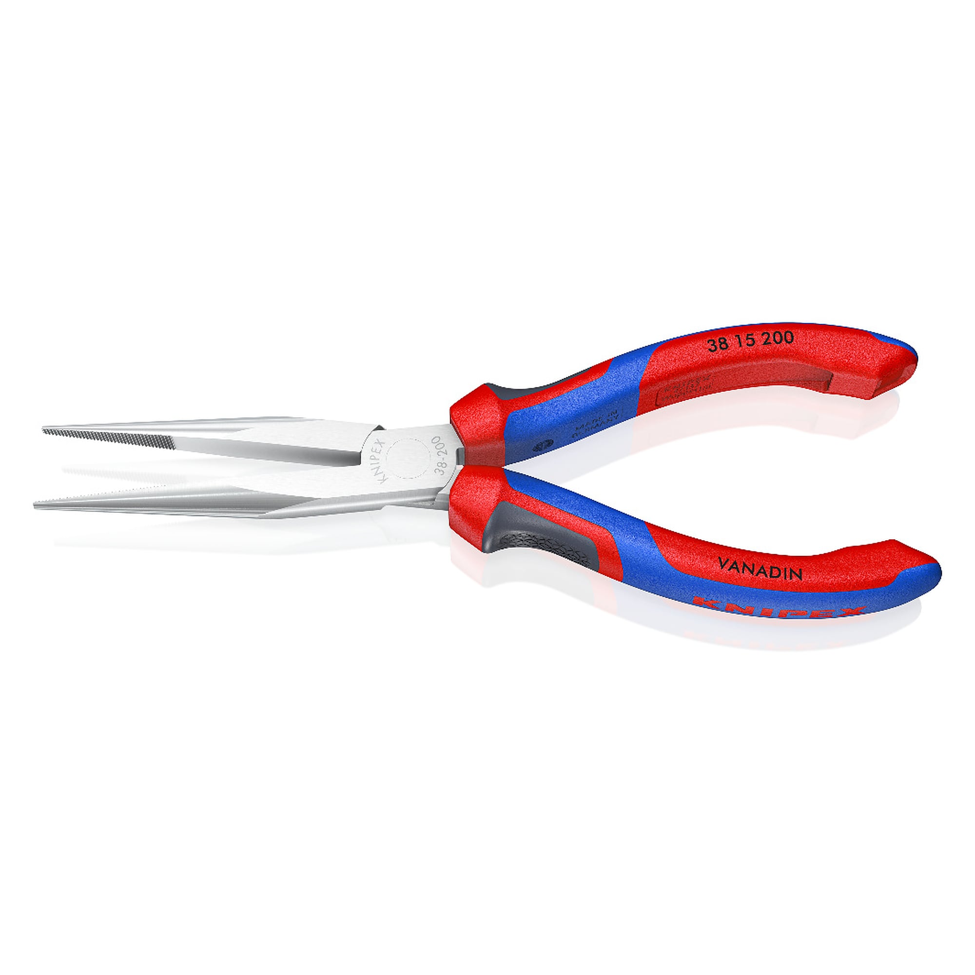 Mechanics' pliers with comfort handles, cross-hatched gripping surfaces, chrome-plated, 200 mm