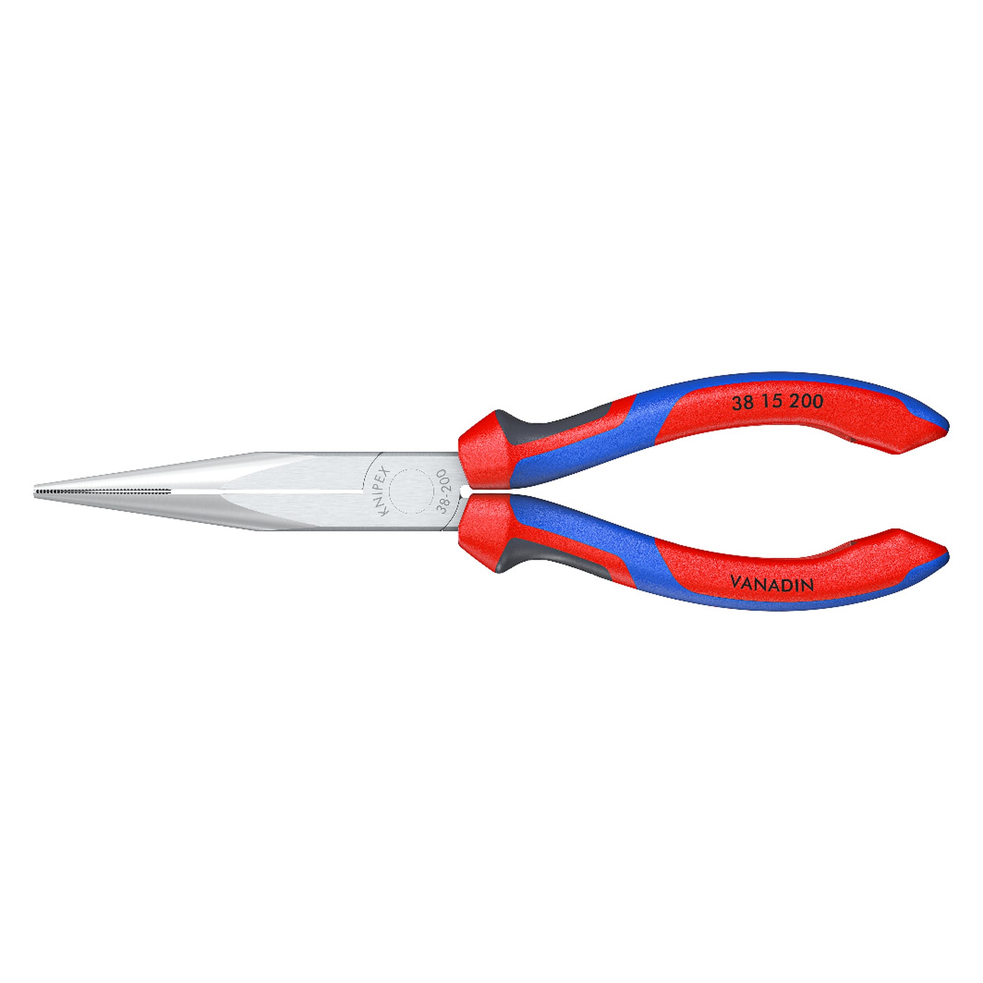 Mechanics' pliers with comfort handles, cross-hatched gripping surfaces, chrome-plated, 200 mm