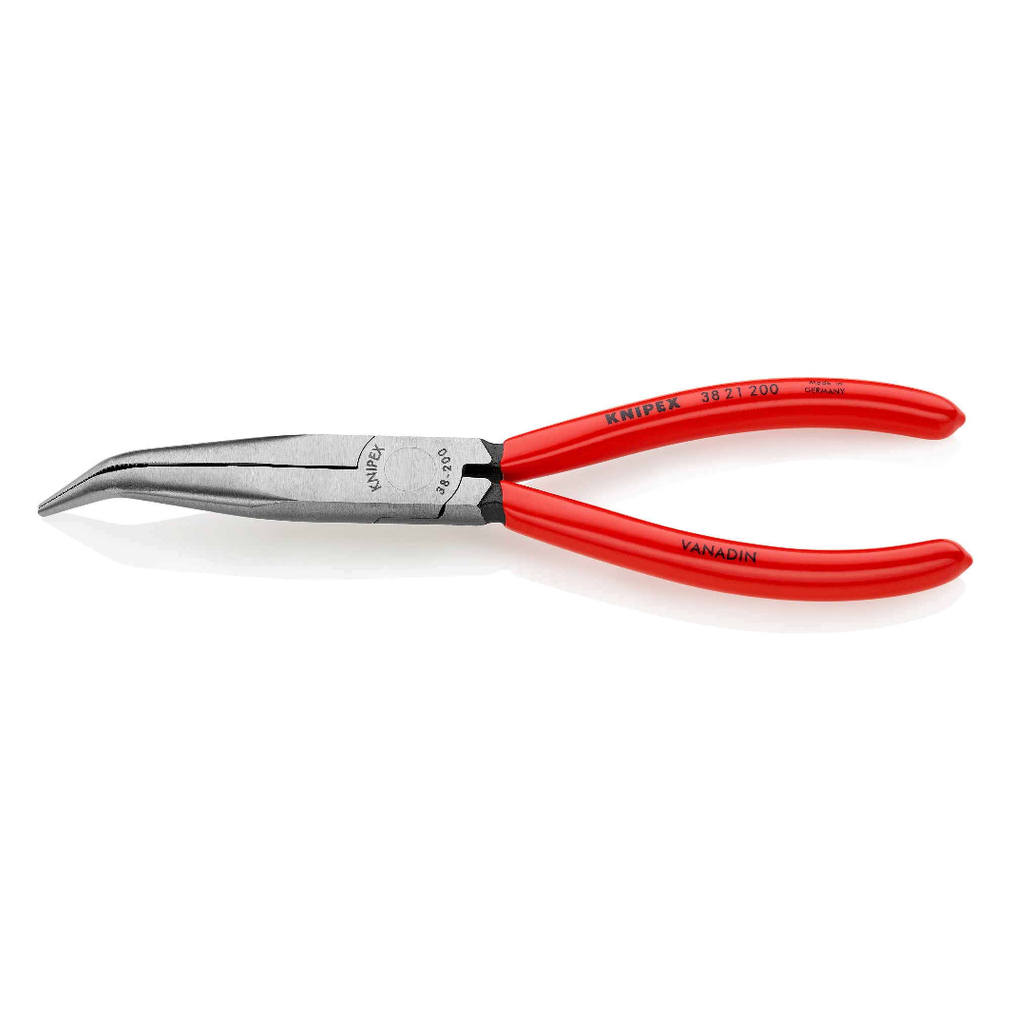 Mechanics' pliers, cross-hatched gripping surfaces, black atramentized, 200 mm