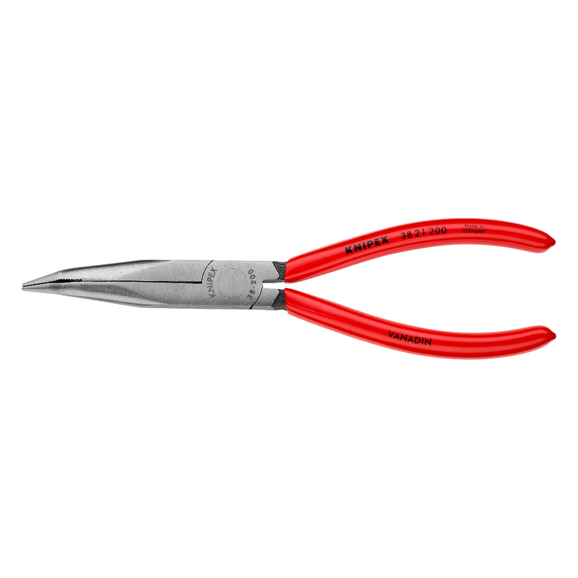 Mechanics' pliers, cross-hatched gripping surfaces, black atramentized, 200 mm