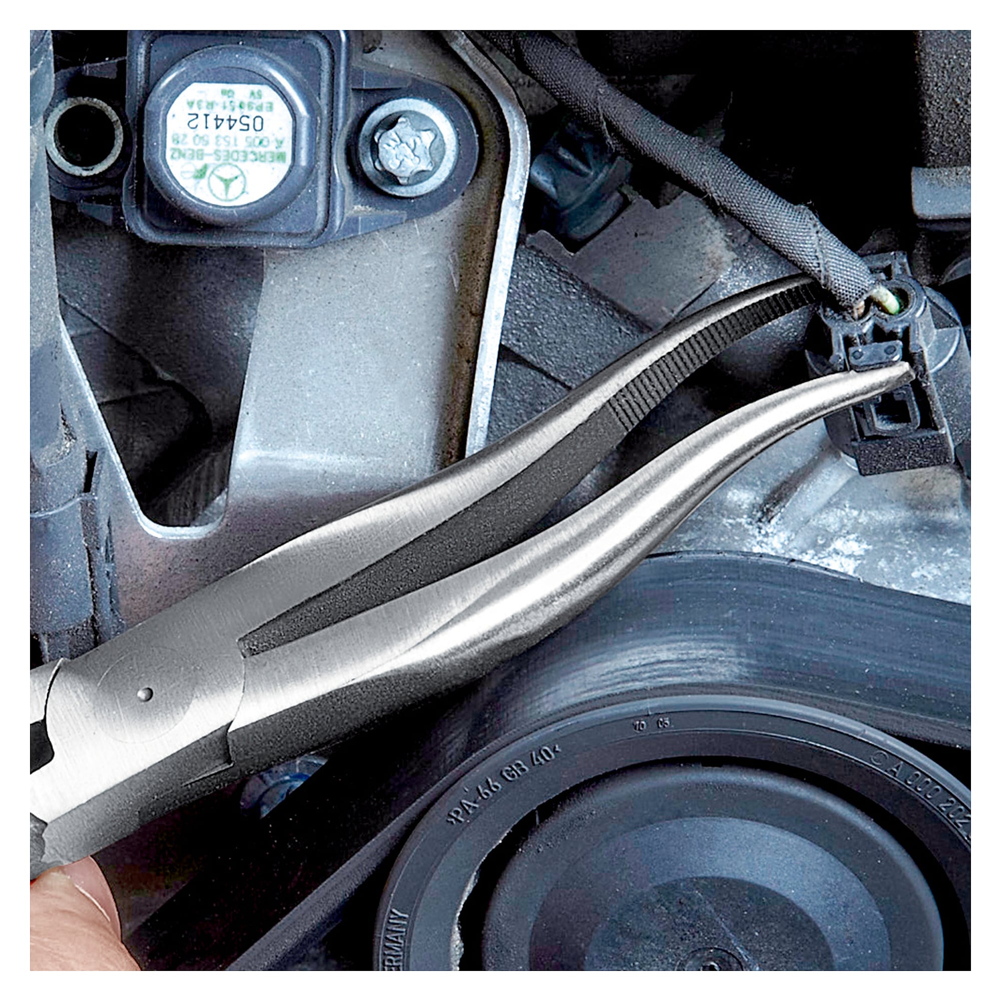Mechanikerzange, Greifflächen kreuzgezahnt, schwarz atramentiert, 200 mm