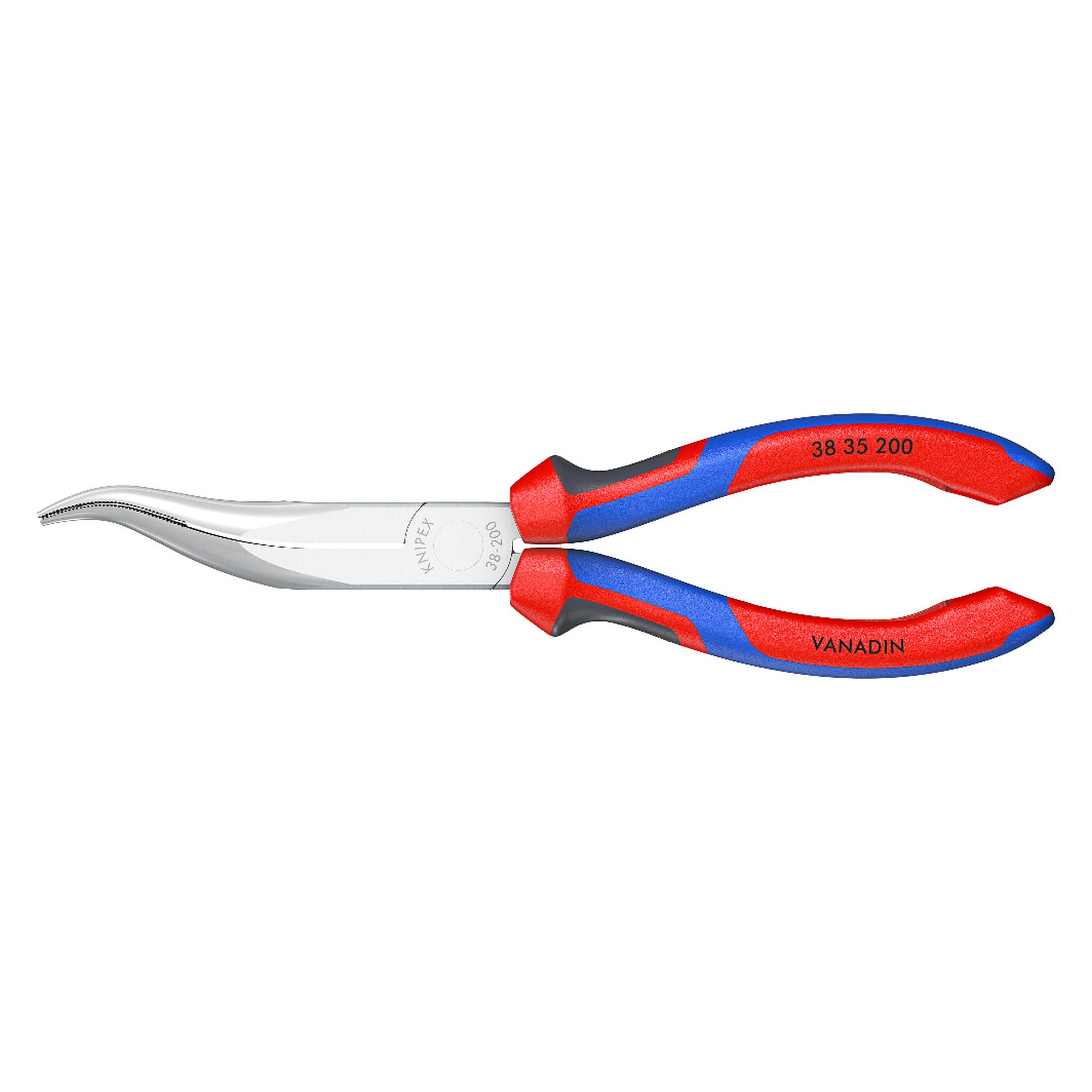 Mechanics' pliers with comfort handles, cross-hatched gripping surfaces, chrome-plated, 200 mm