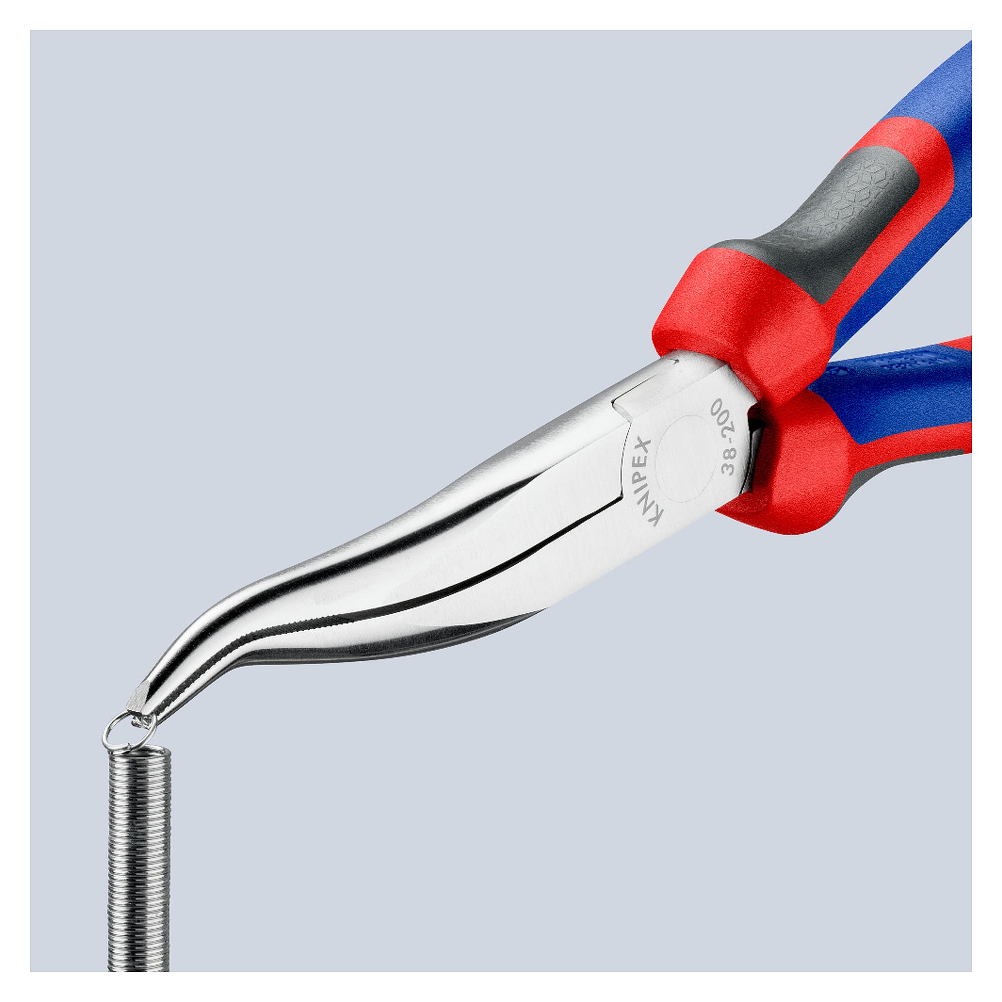 Mechanics' pliers with comfort handles, cross-hatched gripping surfaces, chrome-plated, 200 mm