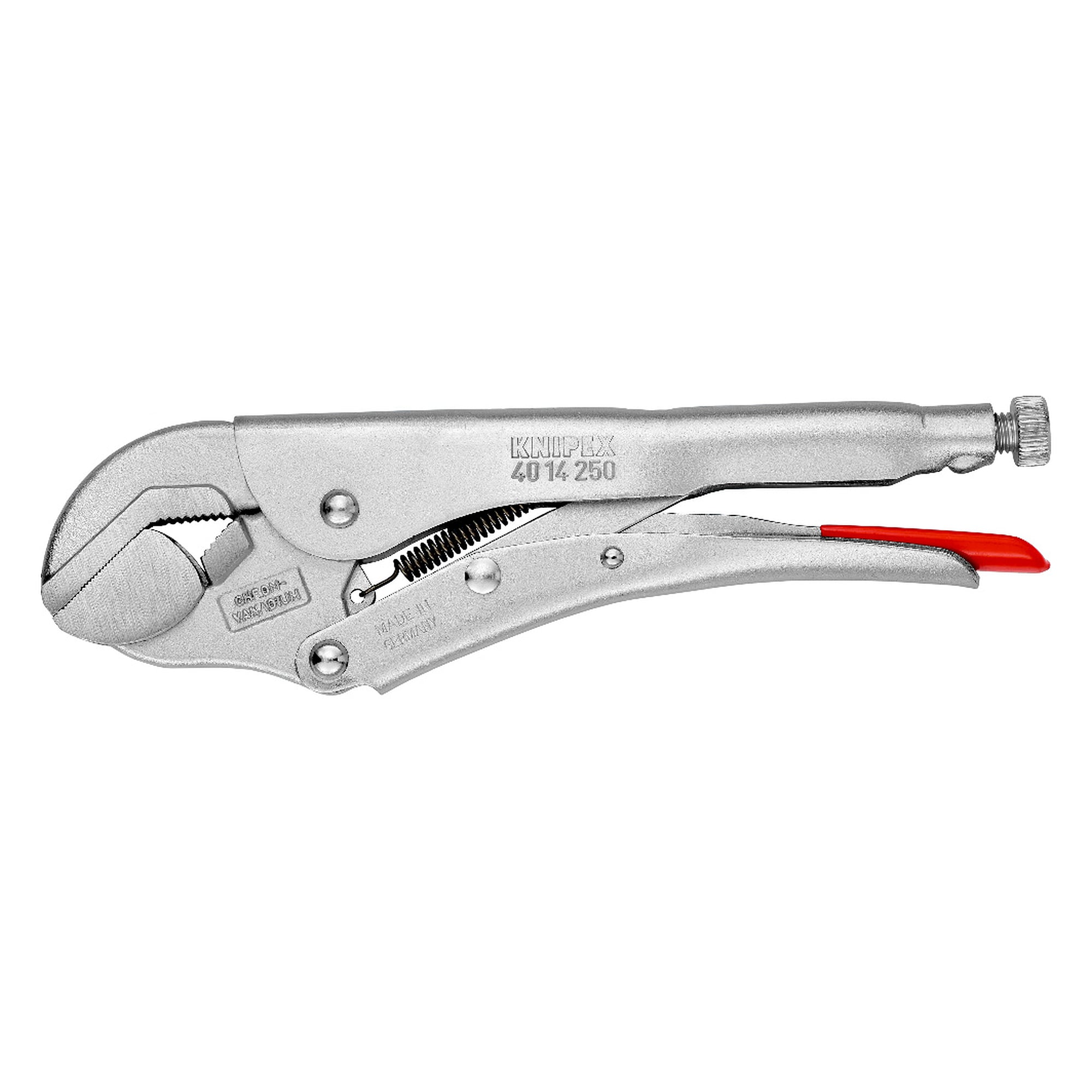 Universal-Gripzange verzinkt, Spannweite rund 43 mm, Sechskant 45 mm, 250 mm