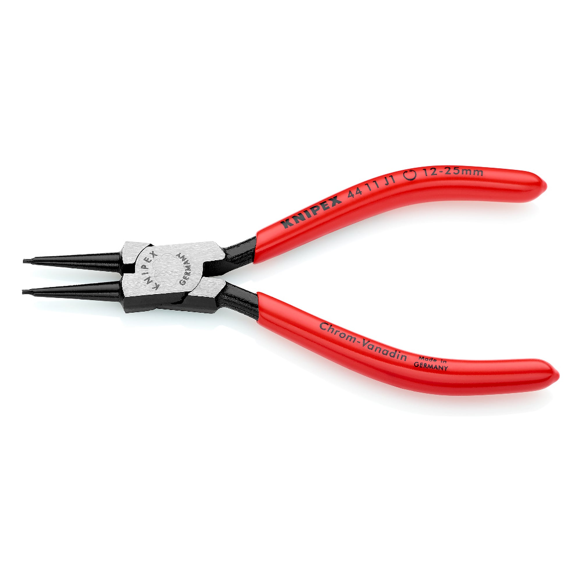 Pince pour circlips intérieurs d'alésage Ø 12 - 25 mm, pointes Ø 1,3 mm, 140 mm