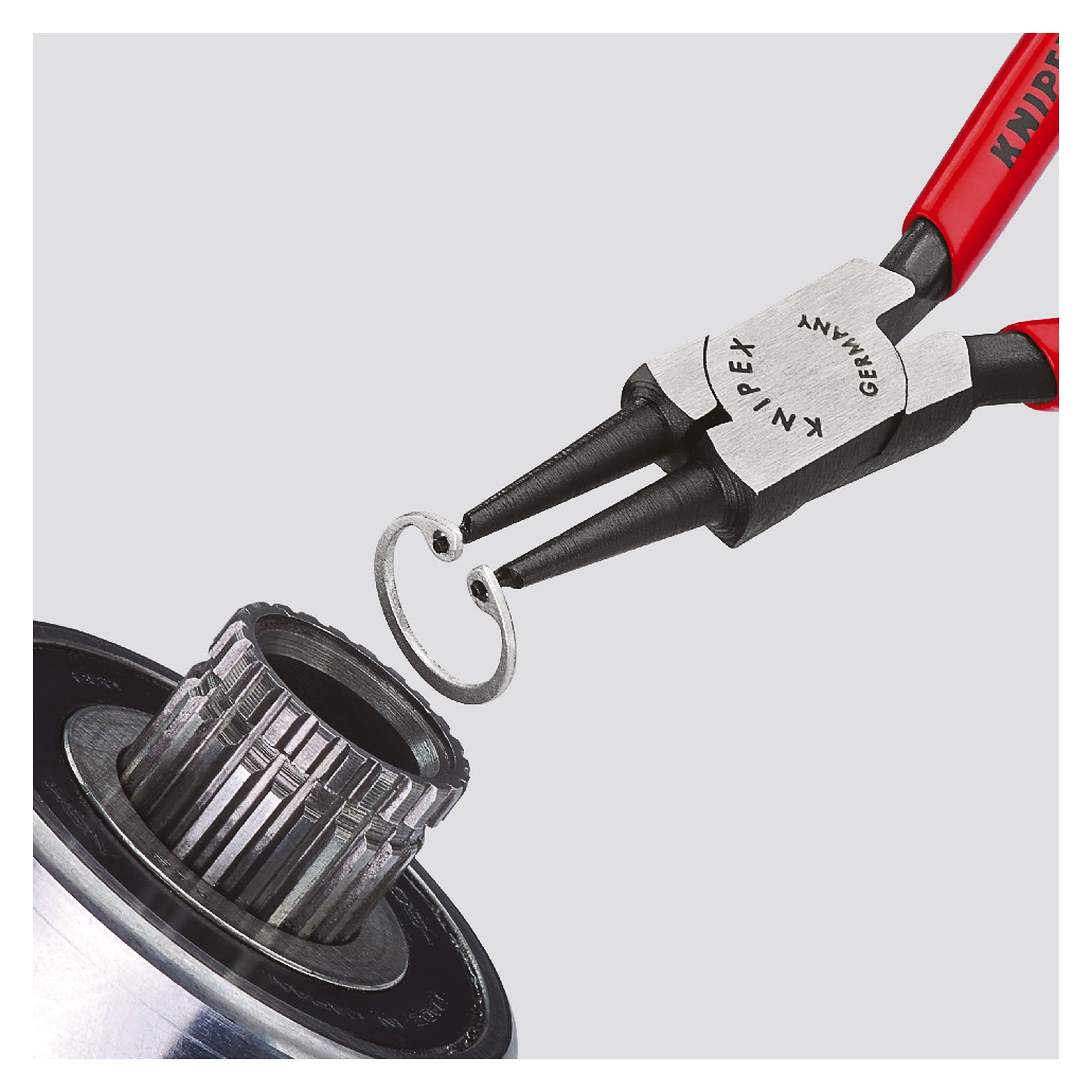 Pince pour circlips intérieurs d'alésage Ø 12 - 25 mm, pointes Ø 1,3 mm, 140 mm