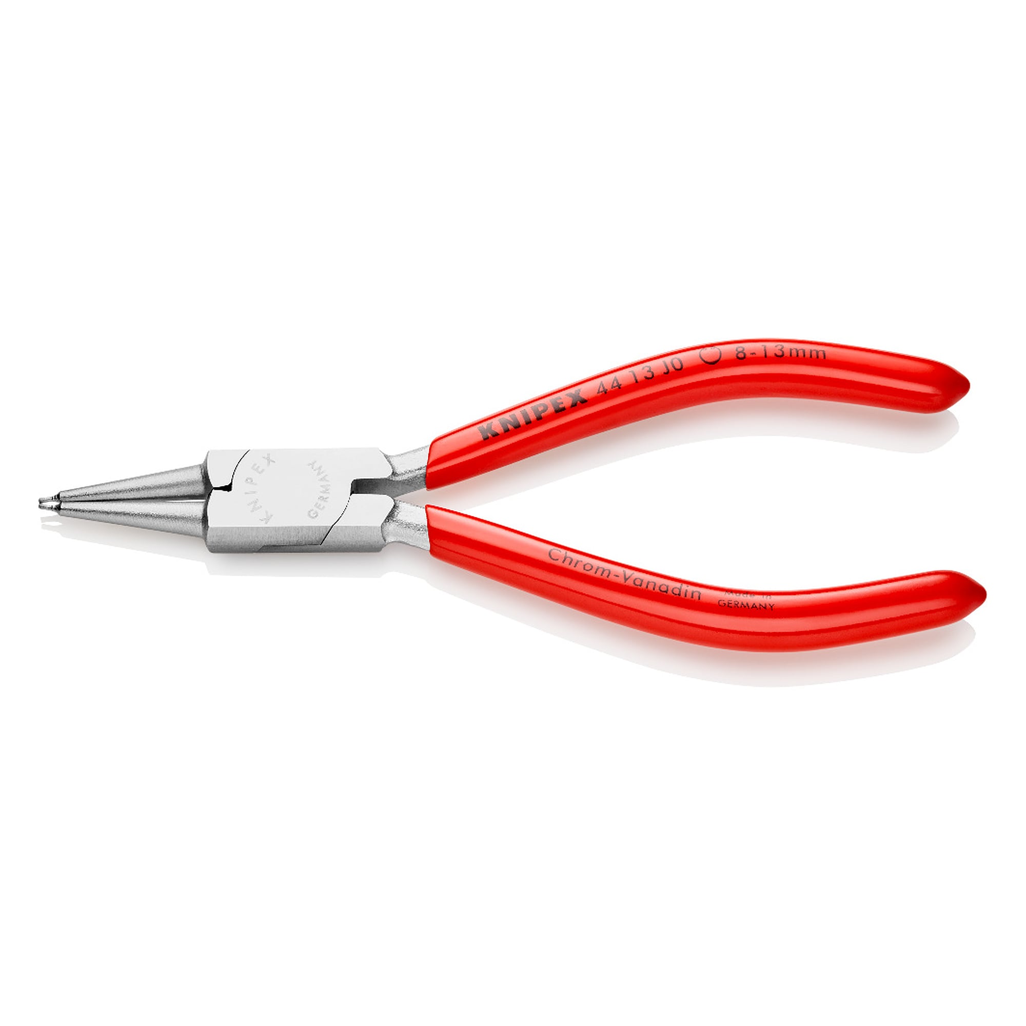 Circlip pliers for internal circlips in bores Ø 8 - 13 mm, tips Ø 0.9 mm, chrome-plated, 140 mm
