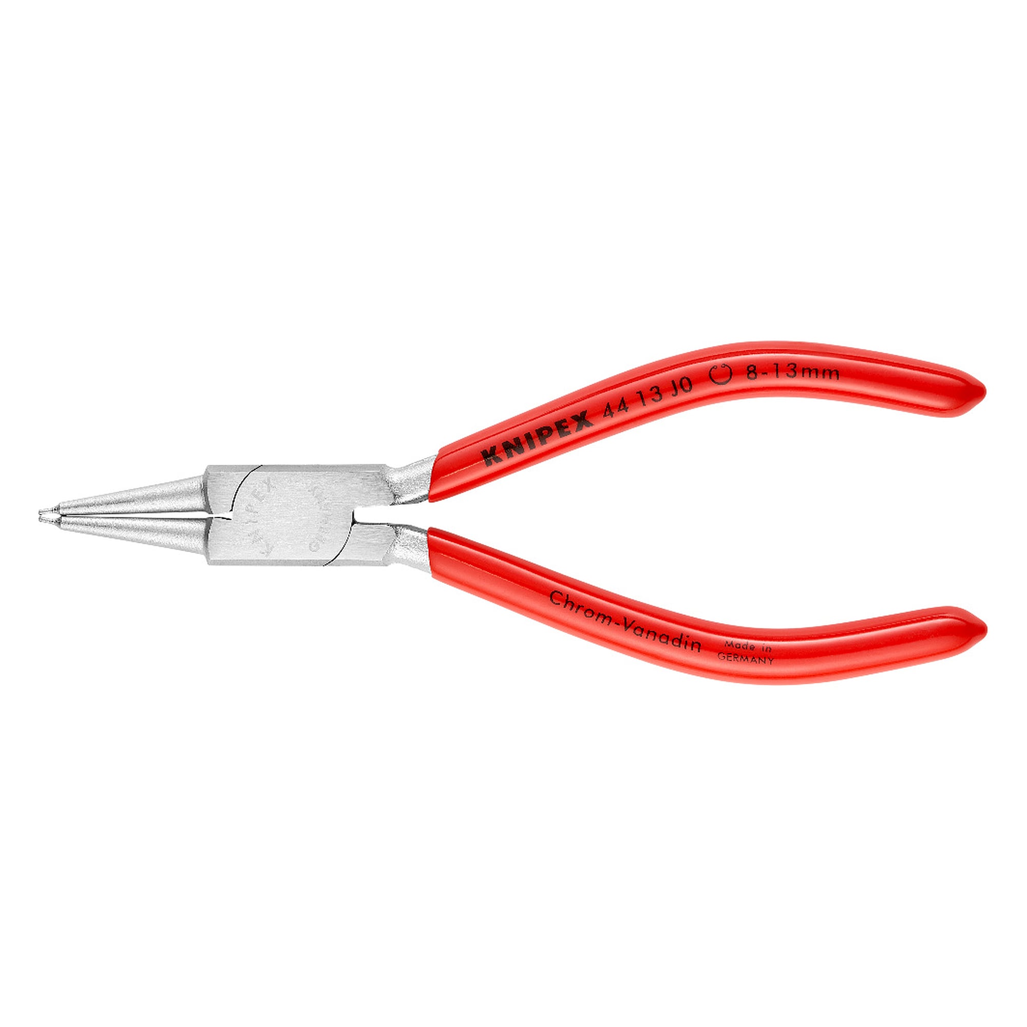 Circlip pliers for internal circlips in bores Ø 8 - 13 mm, tips Ø 0.9 mm, chrome-plated, 140 mm