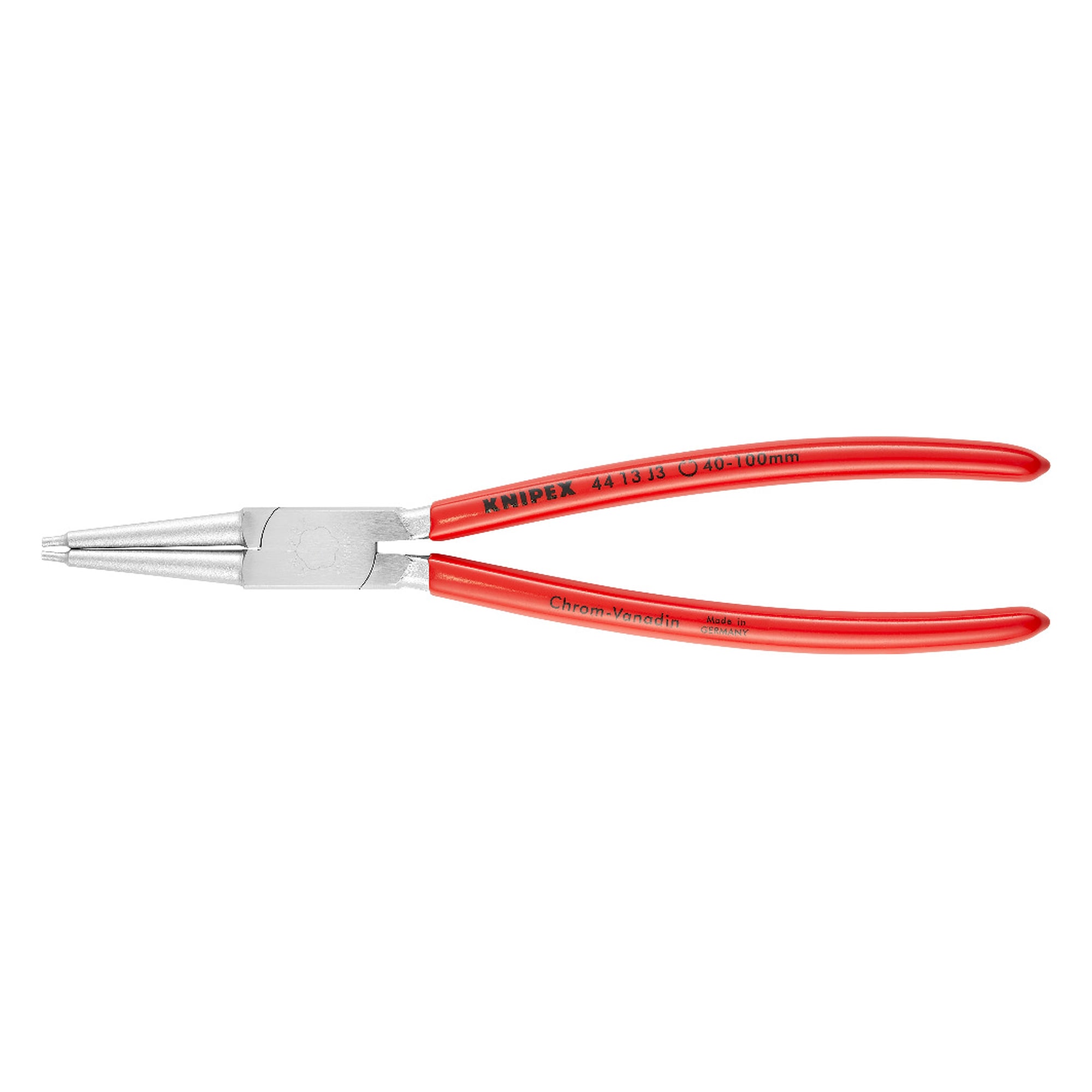 Circlip pliers for internal circlips in bores Ø 40 - 100 mm, tips Ø 2.3 mm, chrome-plated, 225 mm