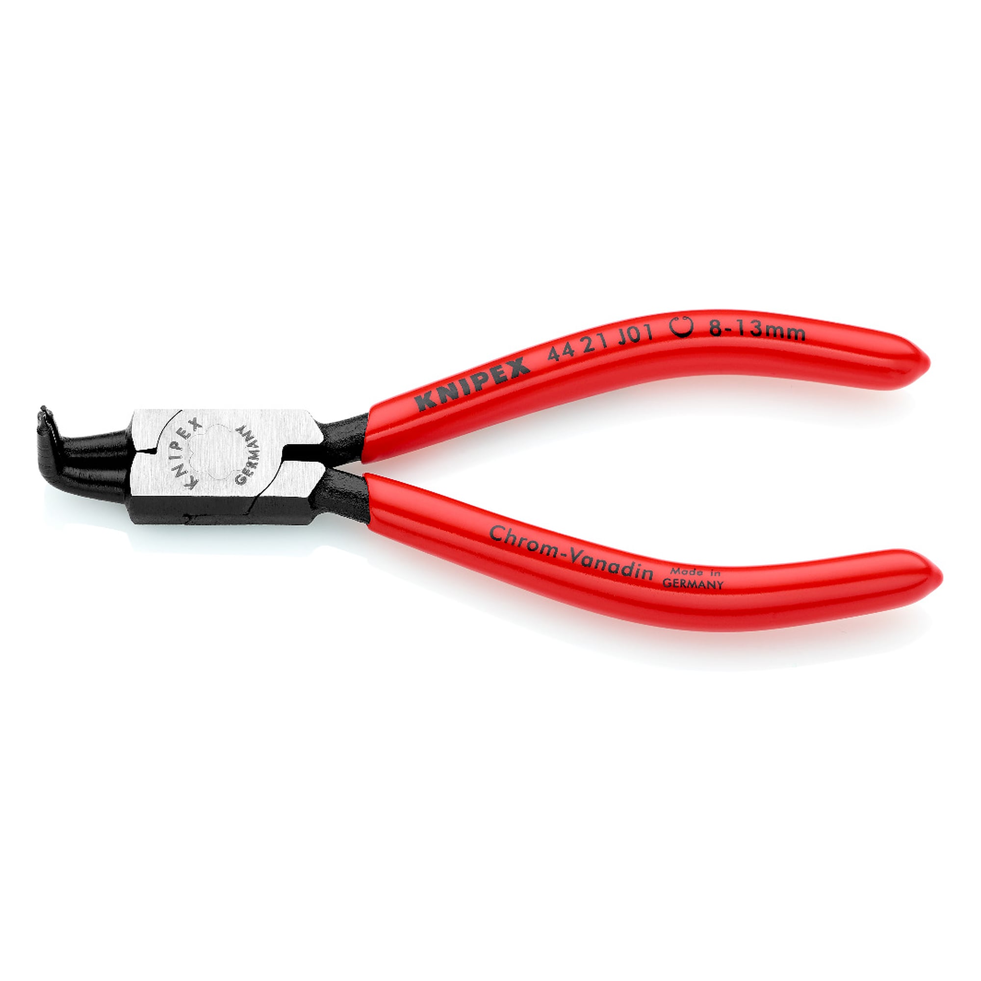 Circlip pliers for internal circlips in bores Ø 8 - 13 mm, tips Ø 0.9 mm, black atramentized, 130 mm