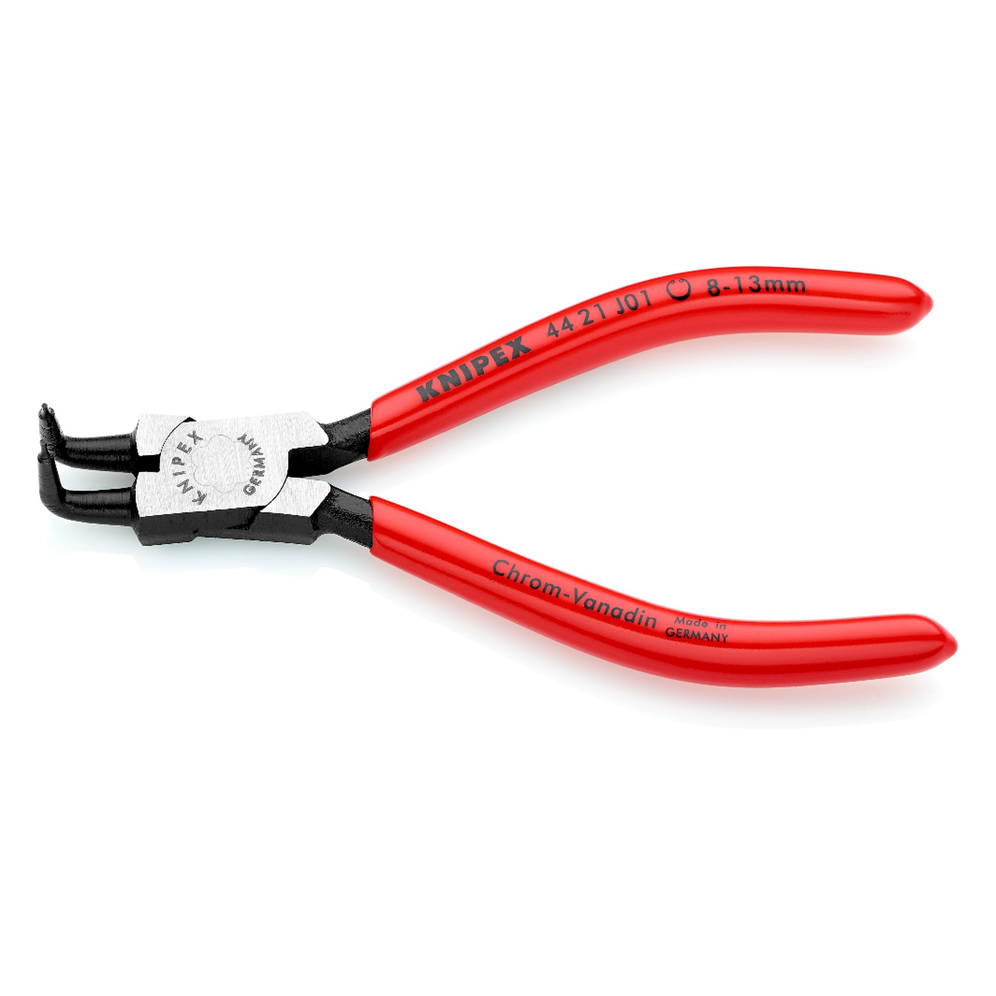 Circlip pliers for internal circlips in bores Ø 8 - 13 mm, tips Ø 0.9 mm, black atramentized, 130 mm