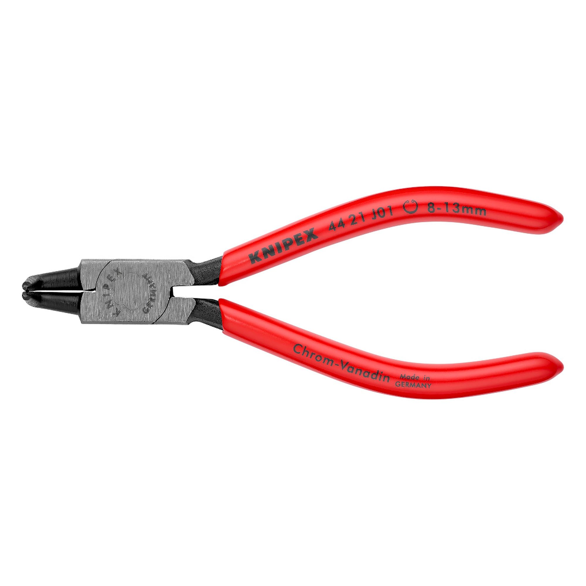 Circlip pliers for internal circlips in bores Ø 8 - 13 mm, tips Ø 0.9 mm, black atramentized, 130 mm
