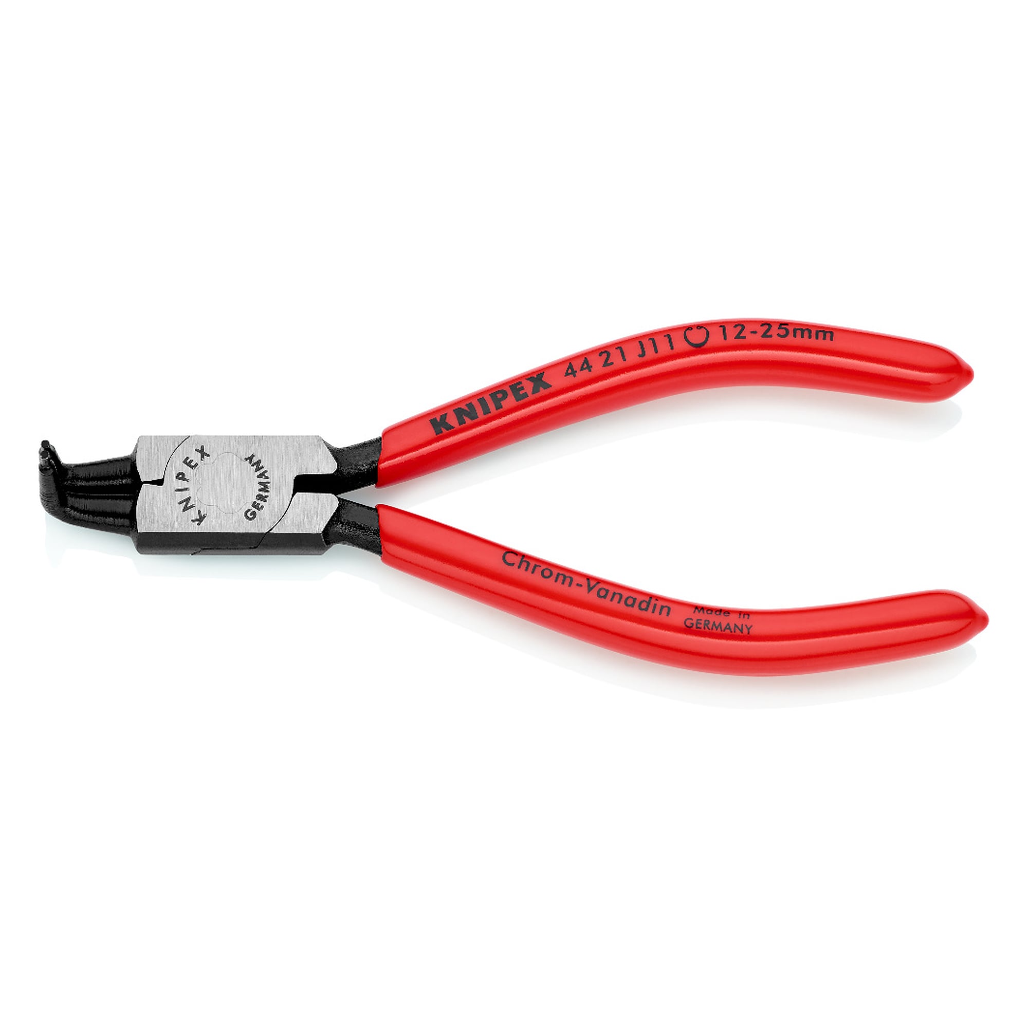 Pince pour circlips intérieurs d'alésage, Ø 12 - 25 mm, pointes Ø 1,3 mm, 130 mm