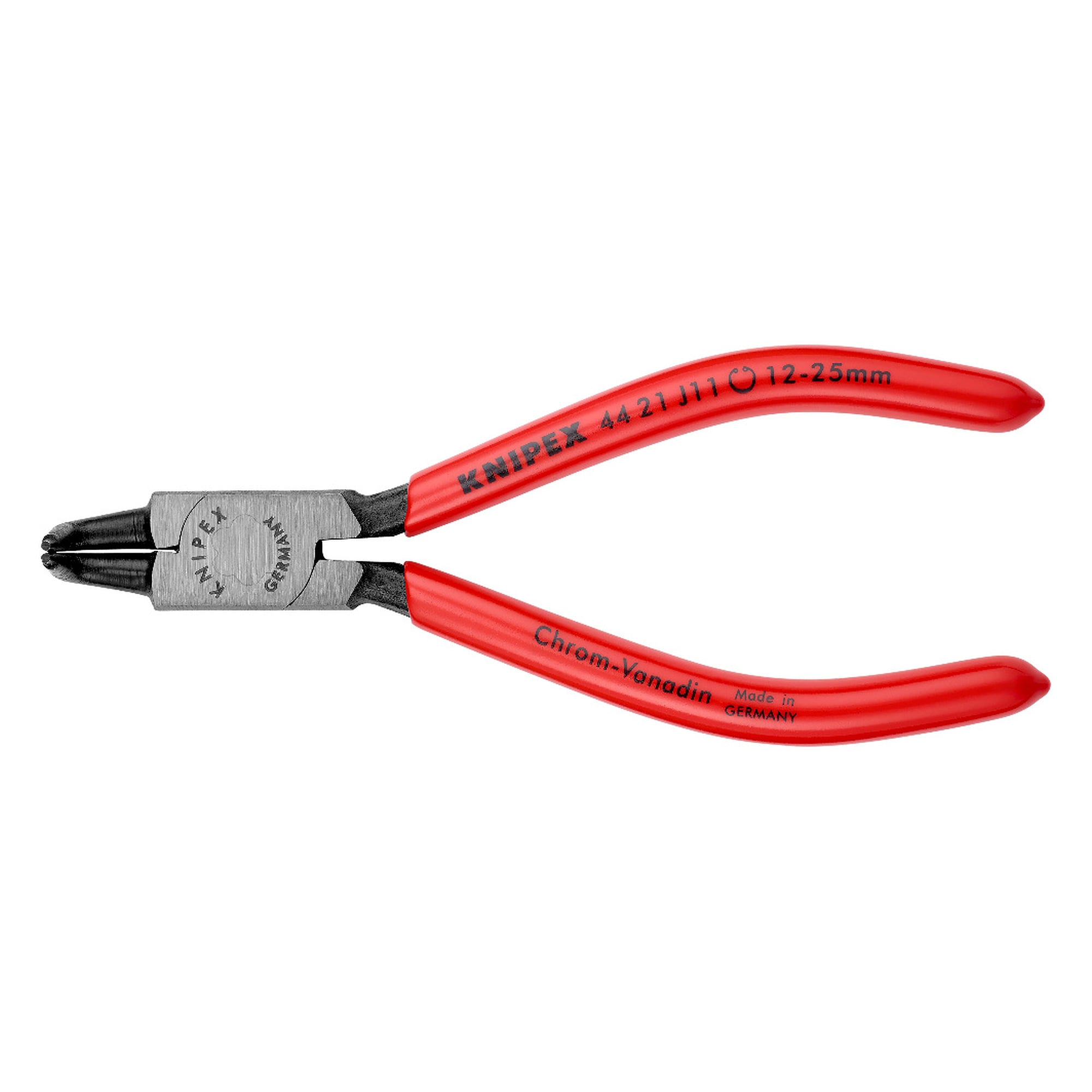 Pince pour circlips intérieurs d'alésage, Ø 12 - 25 mm, pointes Ø 1,3 mm, 130 mm