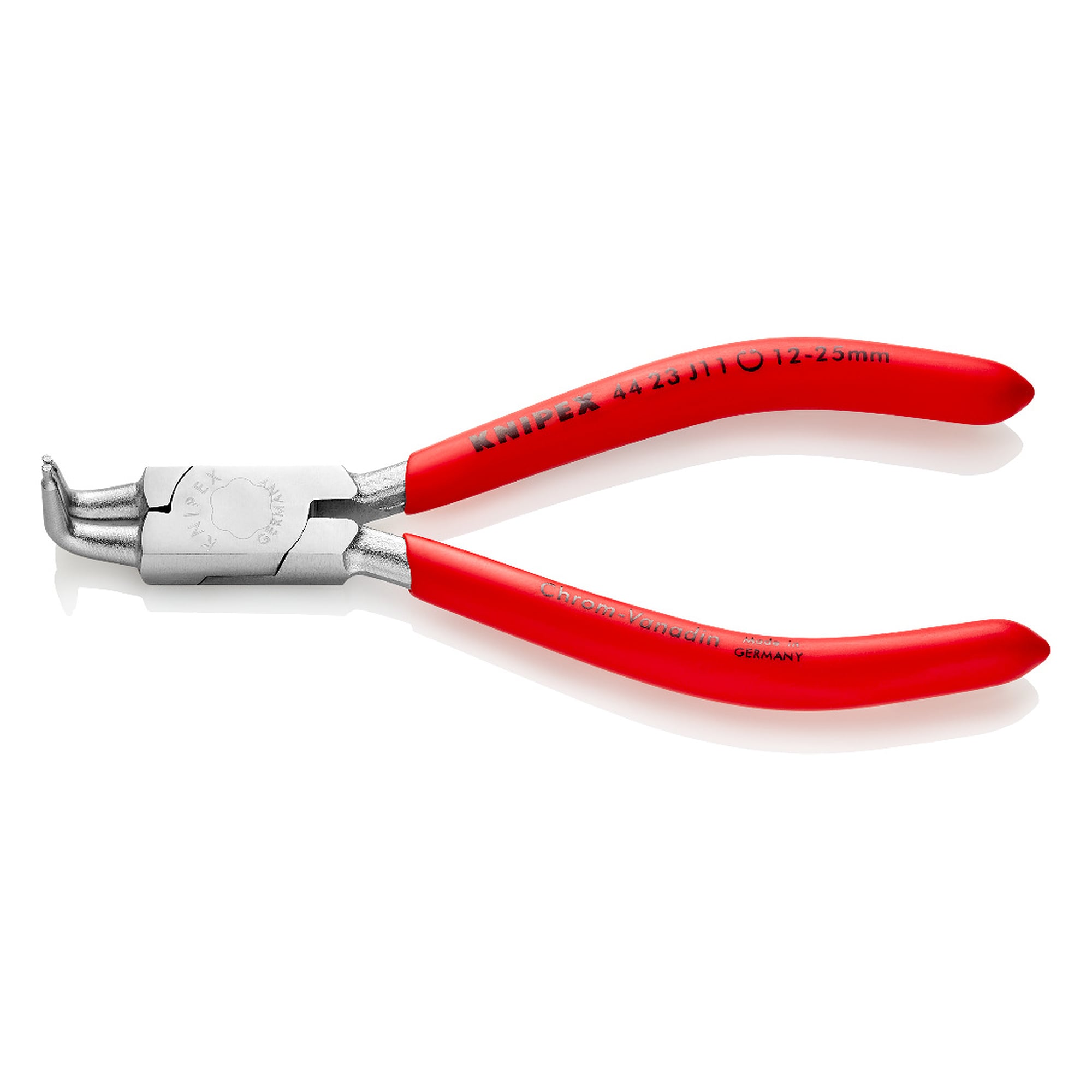 Circlip pliers for internal circlips in bore holes, Ø 12 - 25 mm, tips Ø 1.3 mm, 130 mm