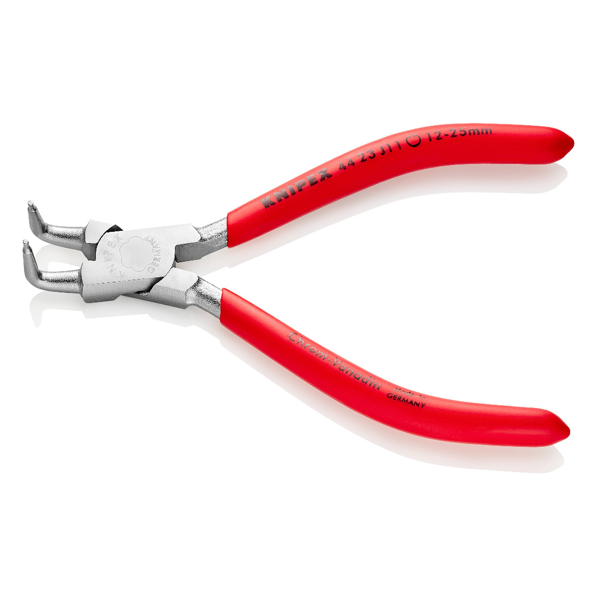 Circlip pliers for internal circlips in bore holes, Ø 12 - 25 mm, tips Ø 1.3 mm, 130 mm