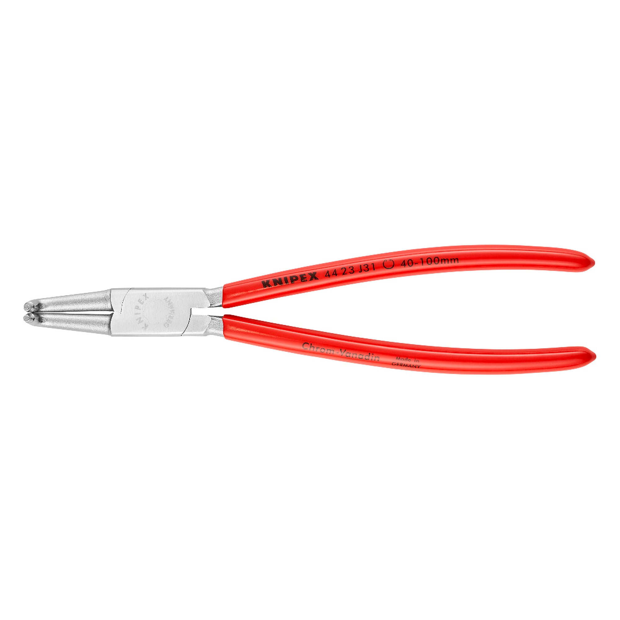 Pince pour circlips intérieurs d'alésage, Ø 40 - 100 mm, pointes Ø 2,3 mm, 215 mm