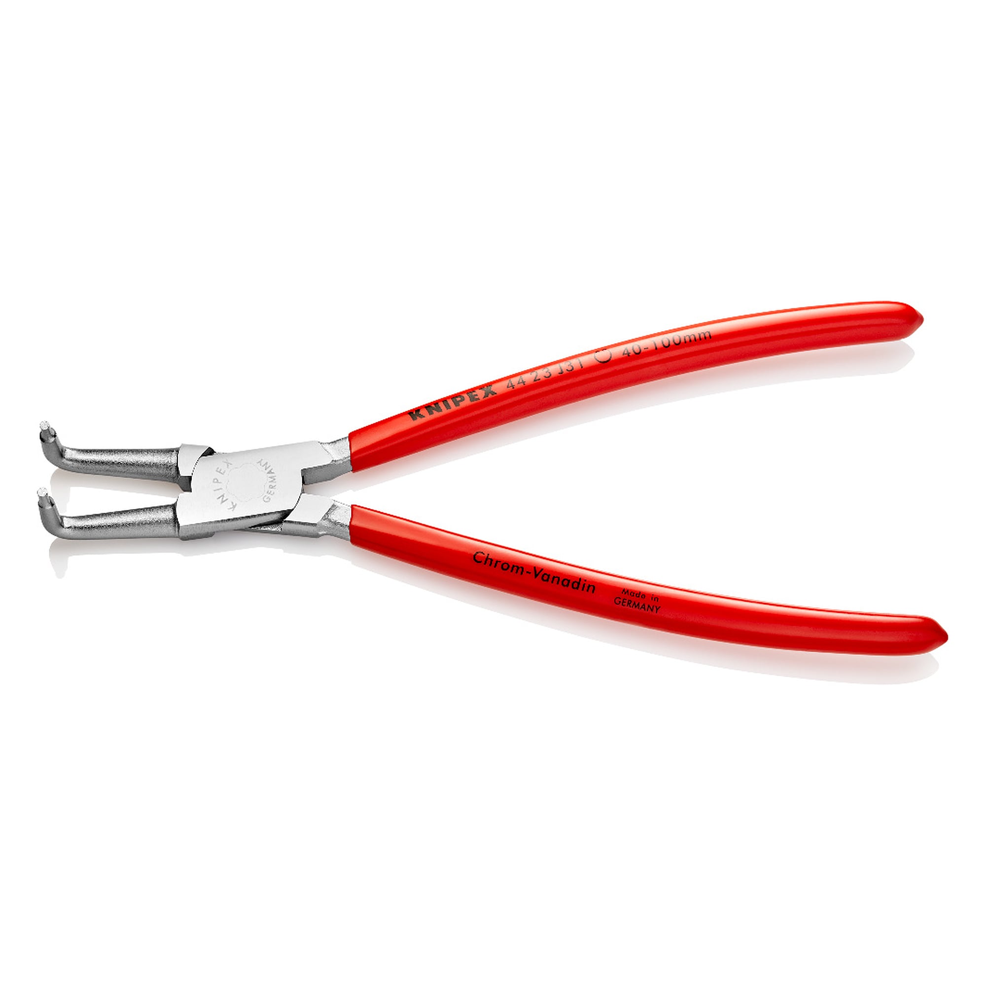 Pince pour circlips intérieurs d'alésage, Ø 40 - 100 mm, pointes Ø 2,3 mm, 215 mm