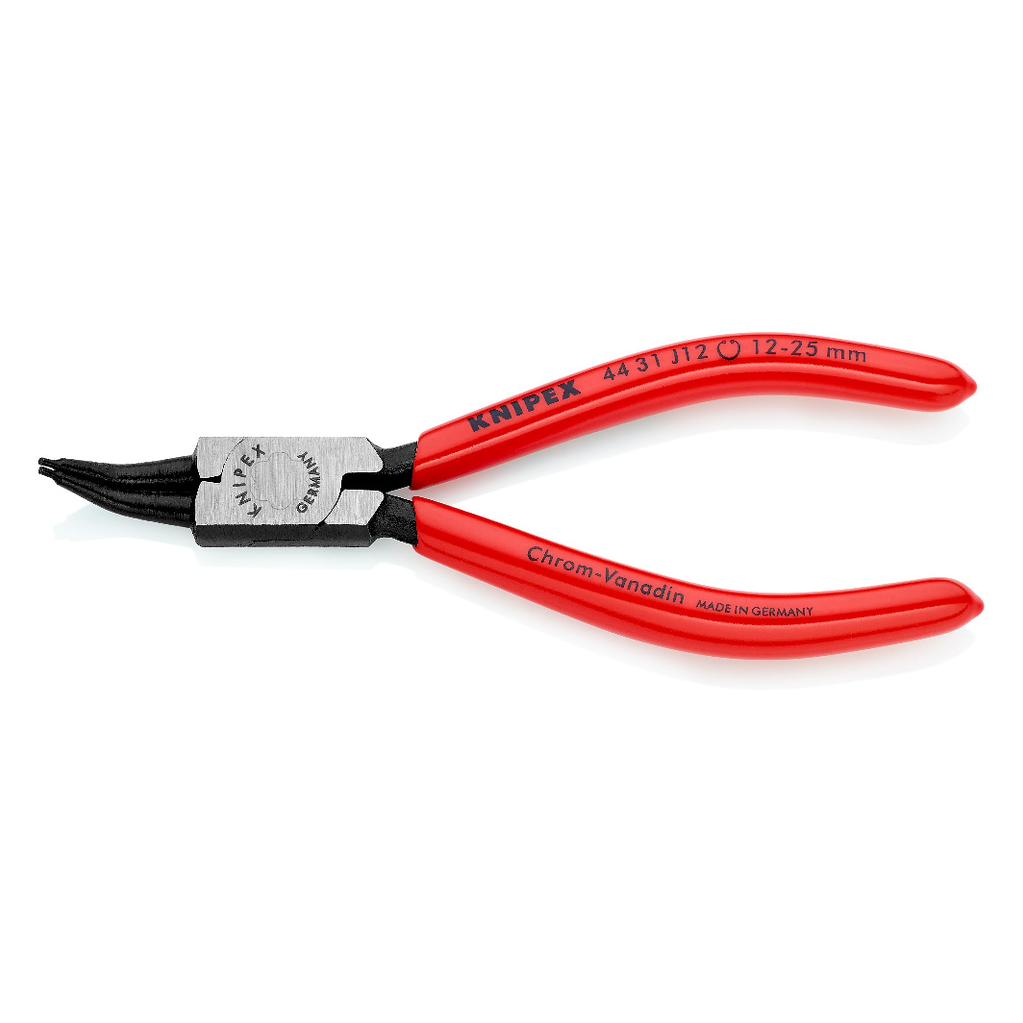 Circlip pliers for internal circlips in bore holes, angled 45°, Ø 12 - 25 mm, 140 mm