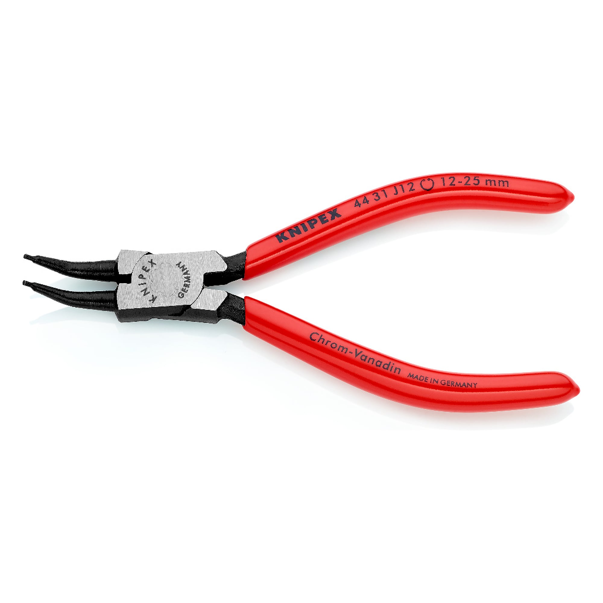 Circlip pliers for internal circlips in bore holes, angled 45°, Ø 12 - 25 mm, 140 mm