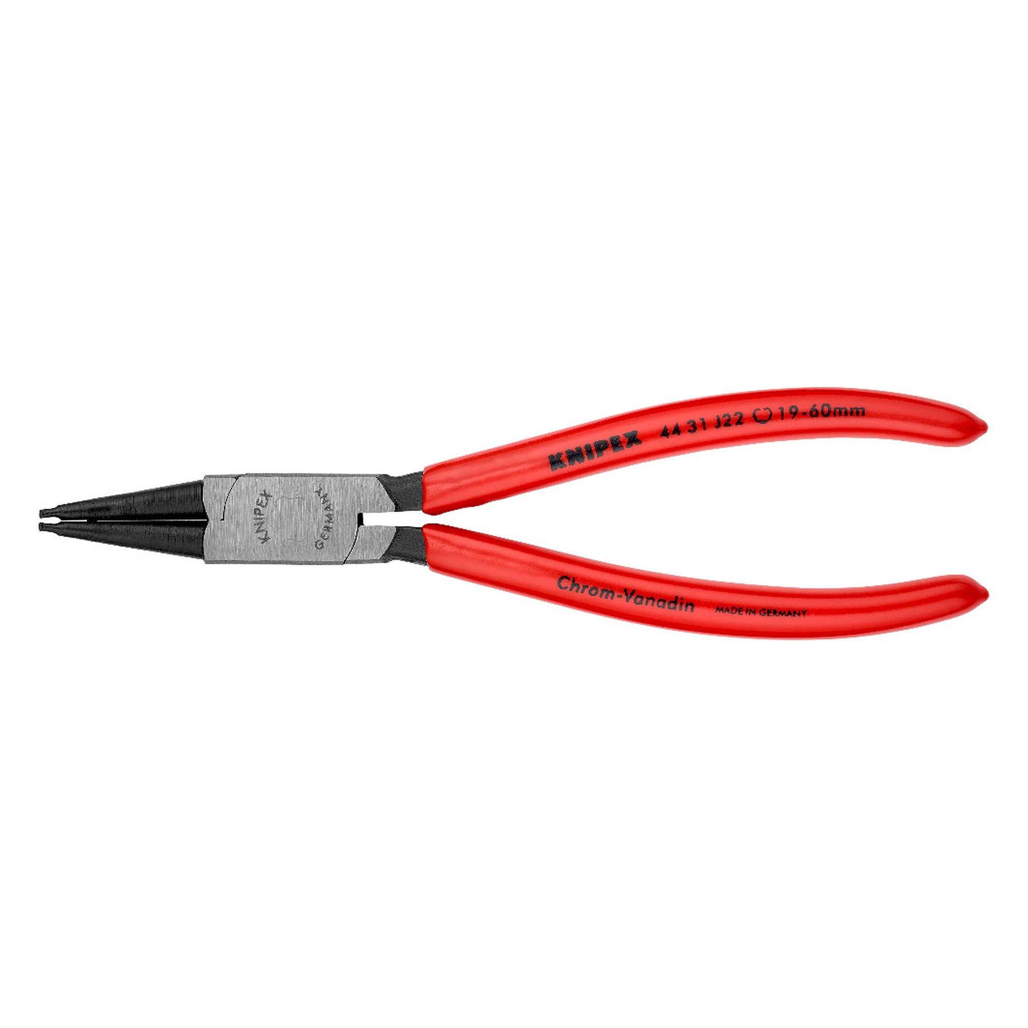 Circlip pliers for internal circlips in bore holes, angled 45°, Ø 19 - 60 mm, 180 mm