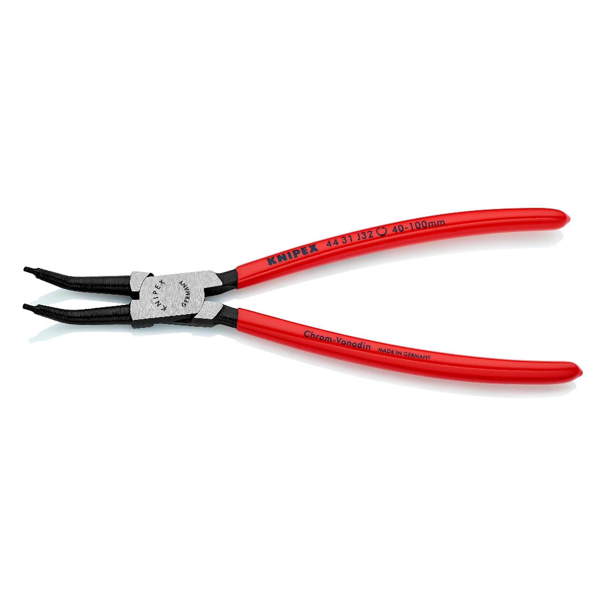 Circlip pliers for internal circlips in bore holes, angled 45°, Ø 40 - 100 mm, 225 mm