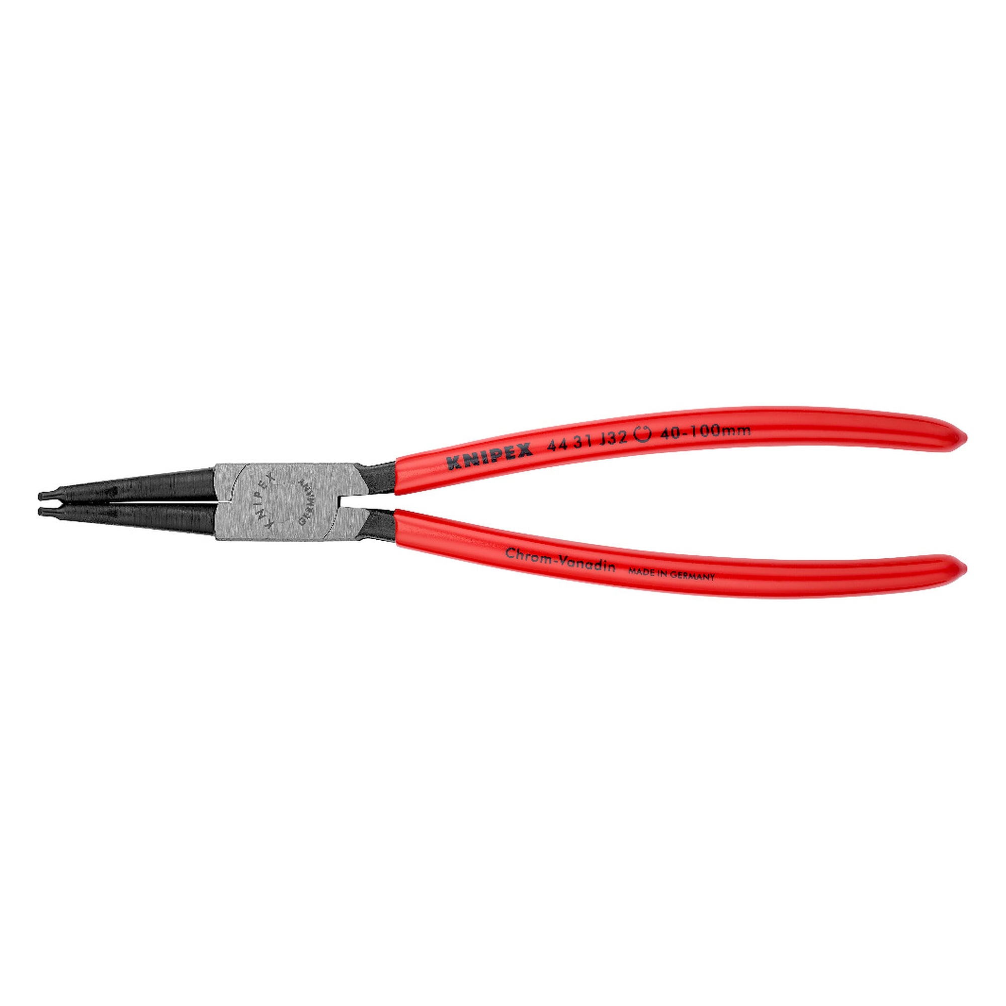 Circlip pliers for internal circlips in bore holes, angled 45°, Ø 40 - 100 mm, 225 mm