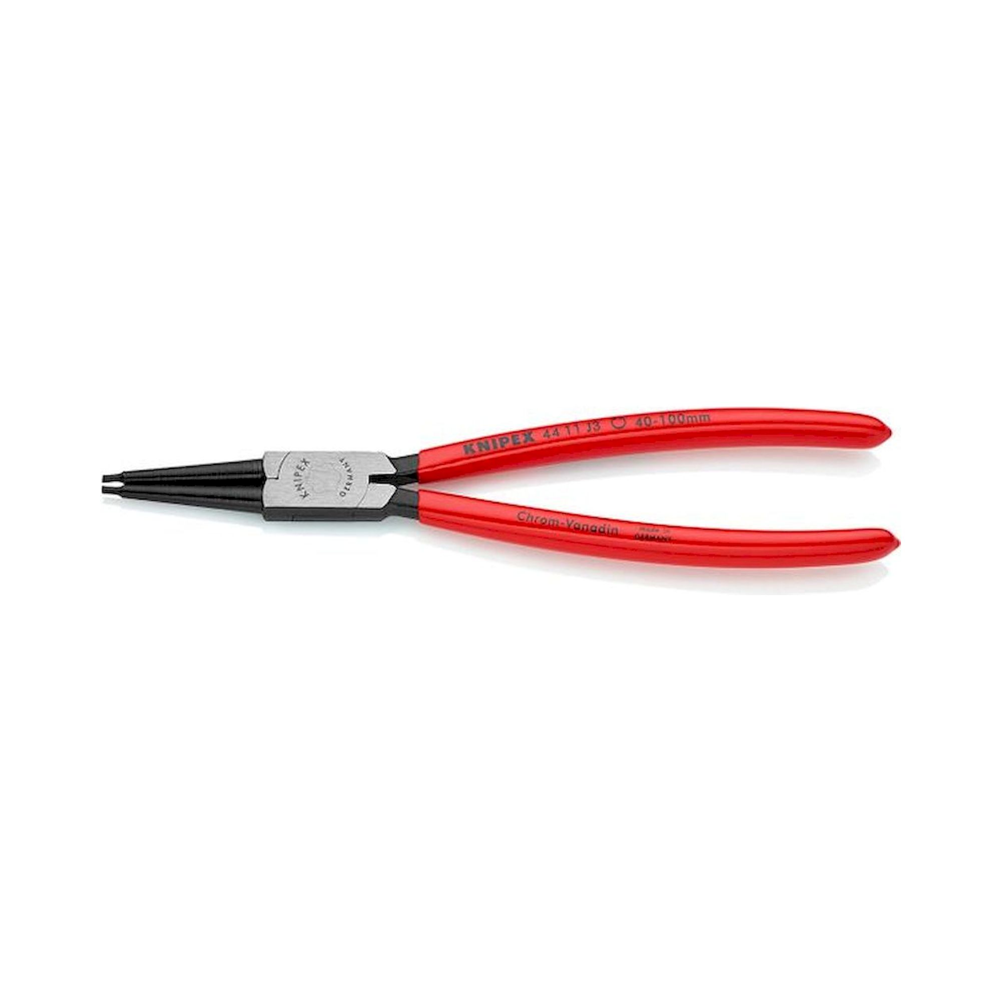 Knipex 44 11 J3. Circlip pliers for inner rings in bores, black atramentized, 225 mm