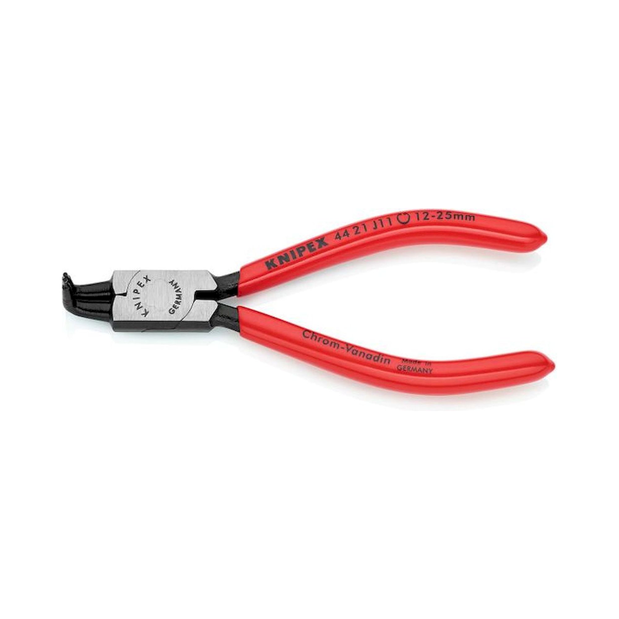 Knipex 44 21 J11. Pince pour circlips pour bagues intérieures dans les alésages, atramentée noir, Ø d’alésage 8 - 13mm, Ø de la pointe 0,9mm