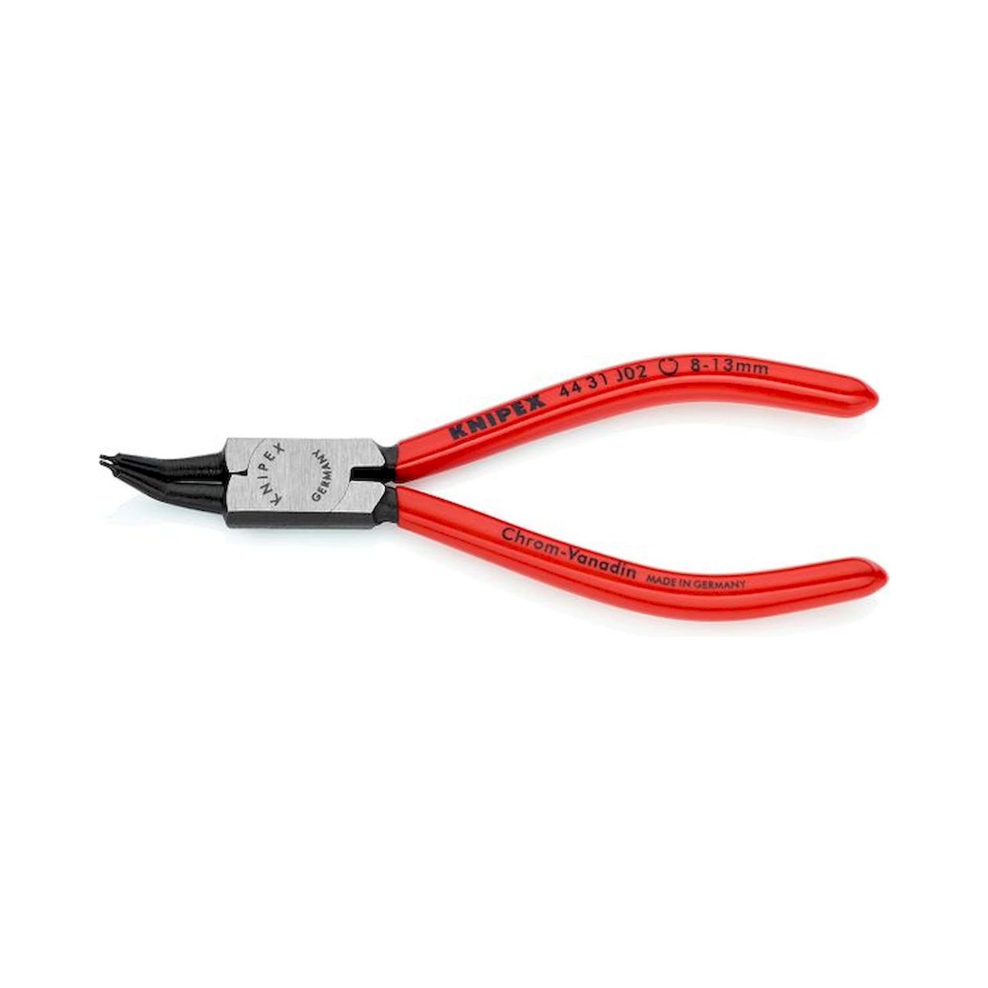 Knipex 44 31 J02. Circlip pliers for inner rings in bores angled 45 °, black atramentized, 140 mm
