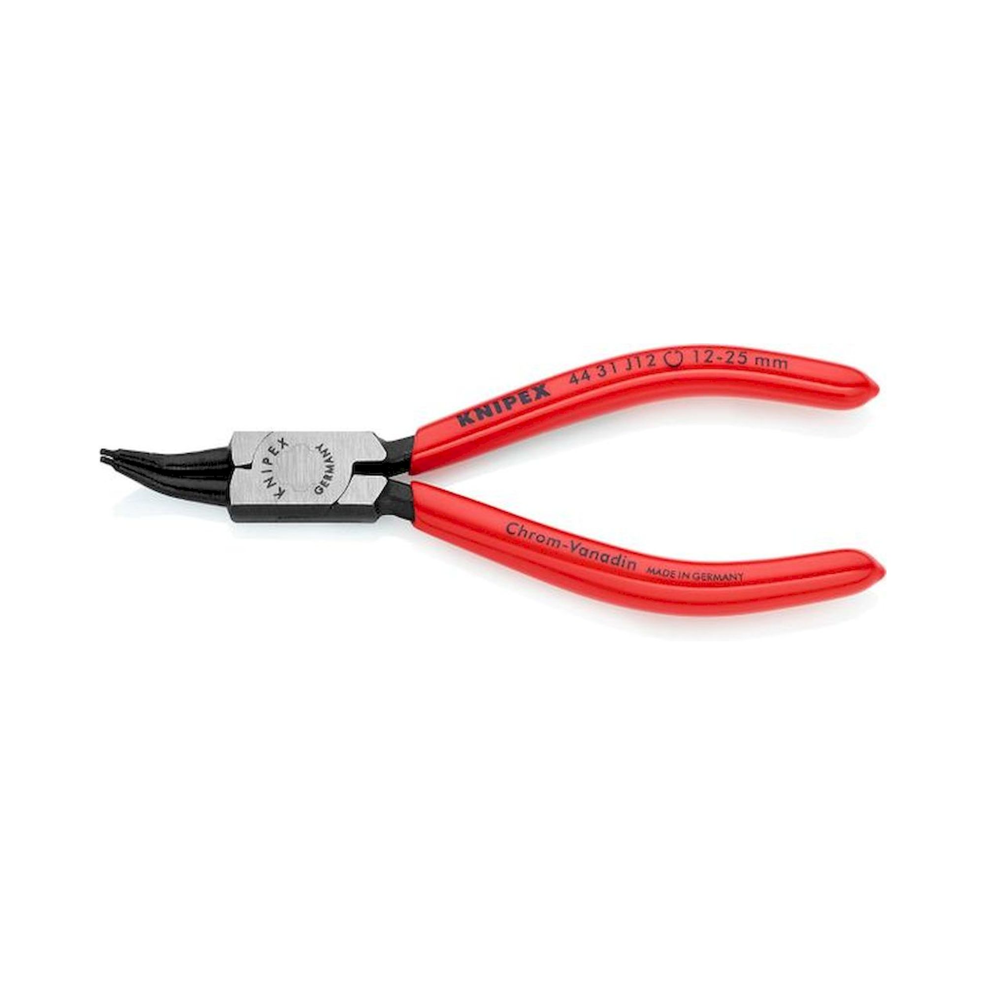 Knipex 44 31 J12. Sicherungsringzange für Innenringe in Bohrungen 45° gewinkelt, schwarz atramentiert, 140 mm