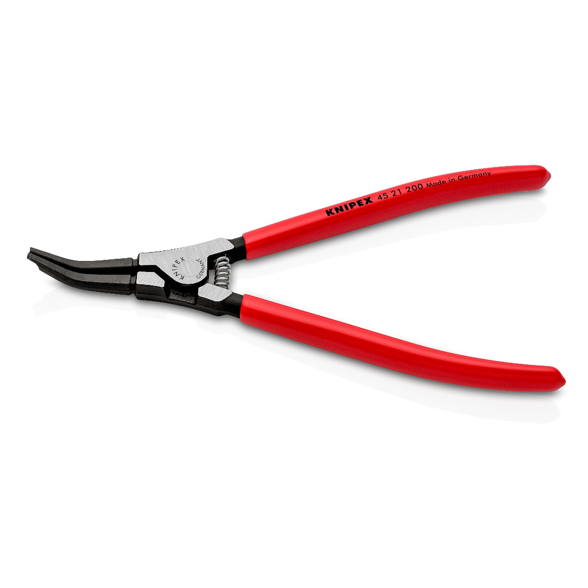 Assembly pliers for snap rings on shafts without grip holes, with pressure spring, 200 mm