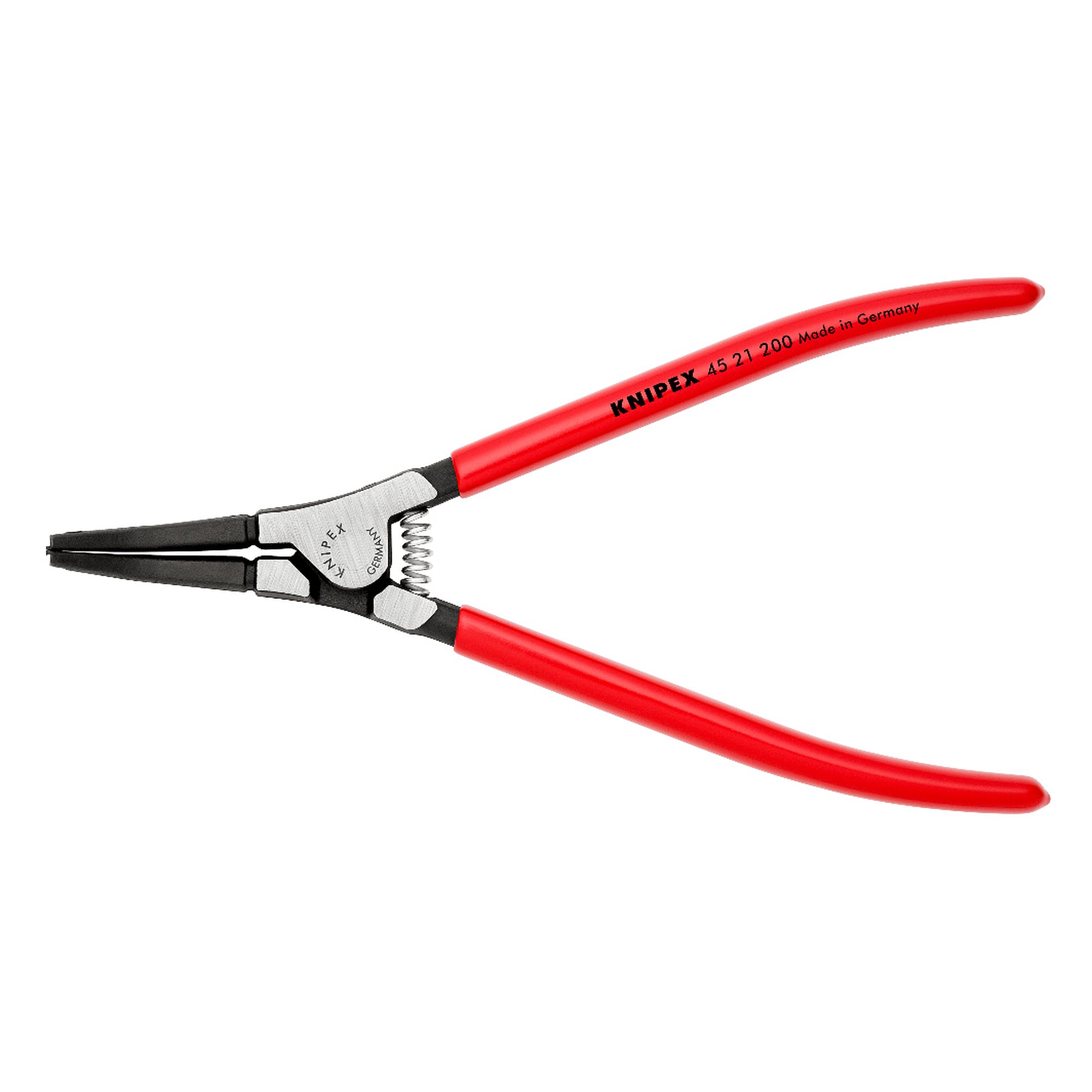 Assembly pliers for snap rings on shafts without grip holes, with pressure spring, 200 mm