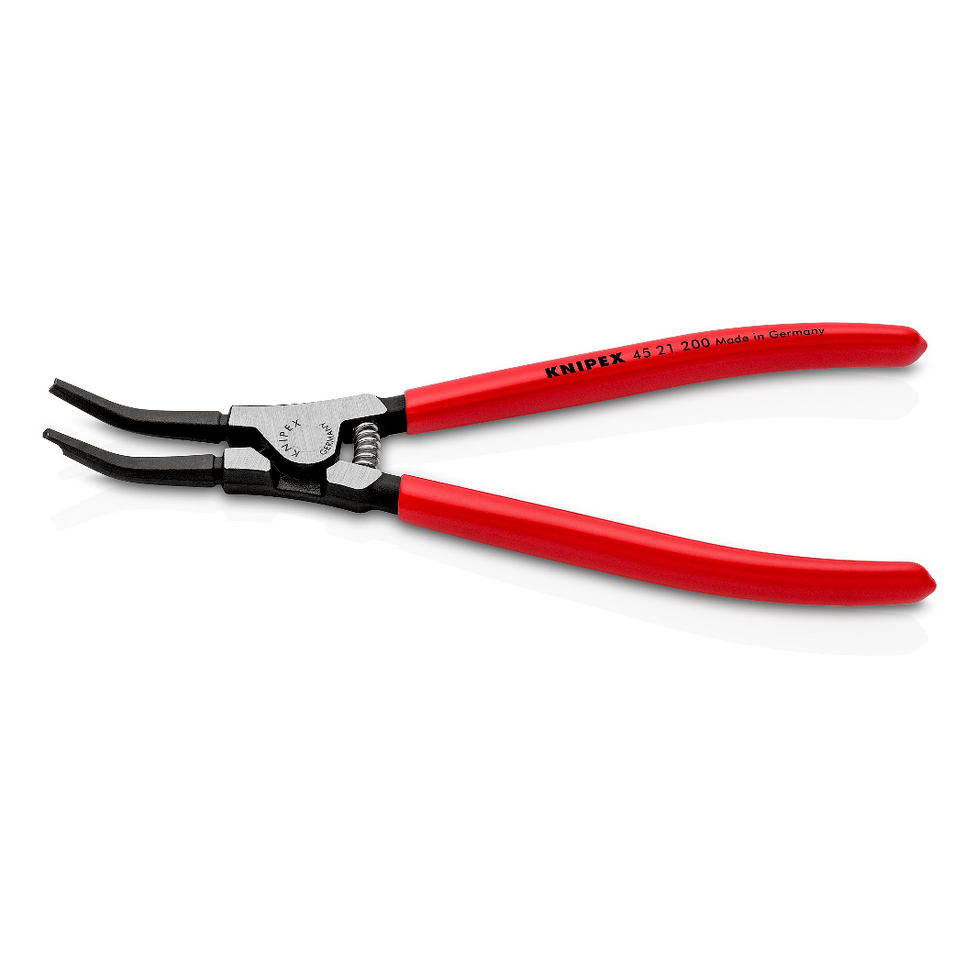 Assembly pliers for snap rings on shafts without grip holes, with pressure spring, 200 mm